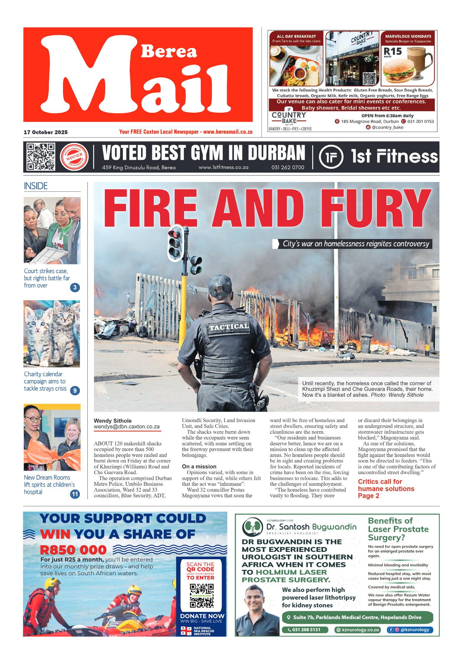 Berea Mail 17 October 2025 page 1