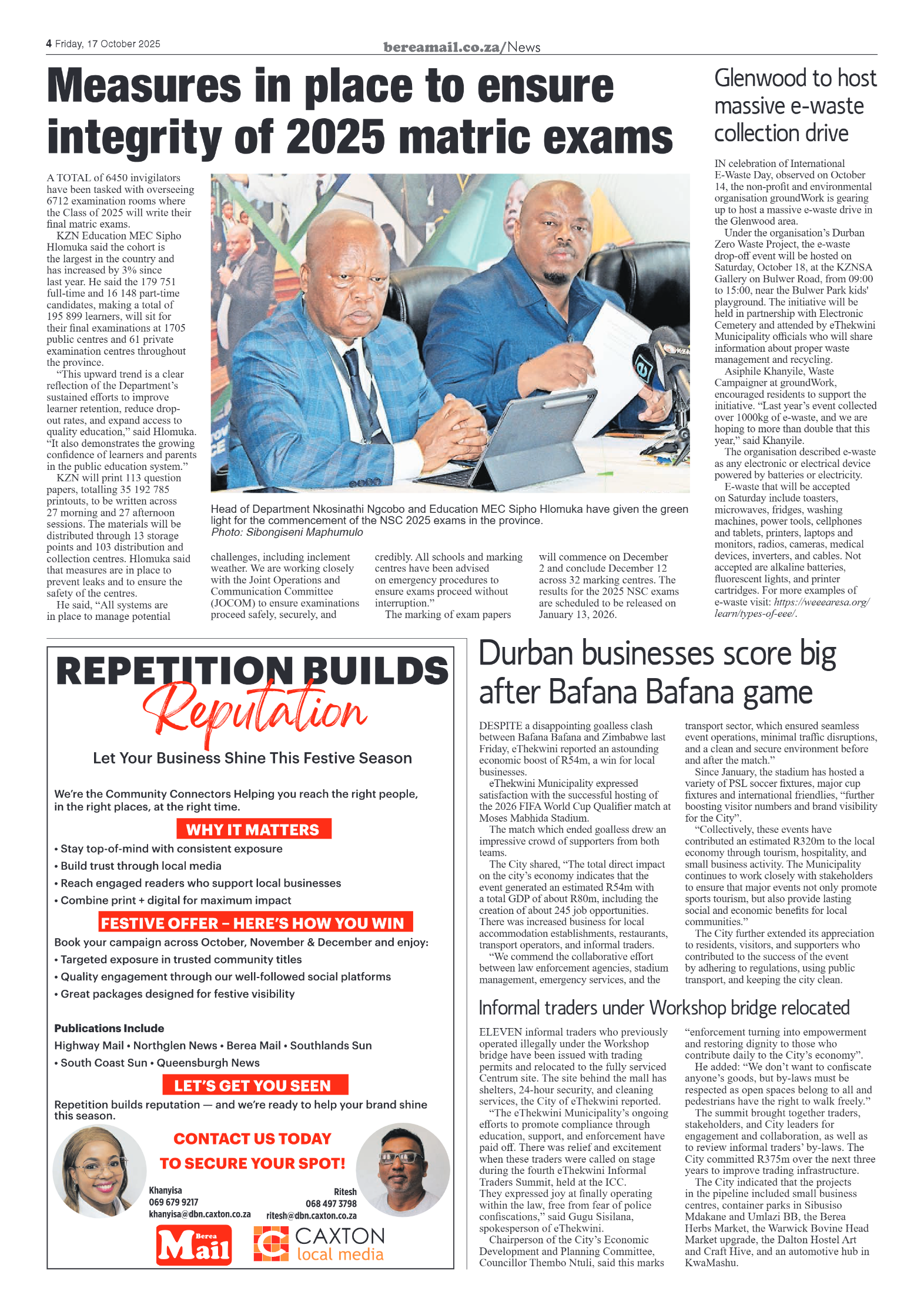 Berea Mail 17 October 2025 page 4