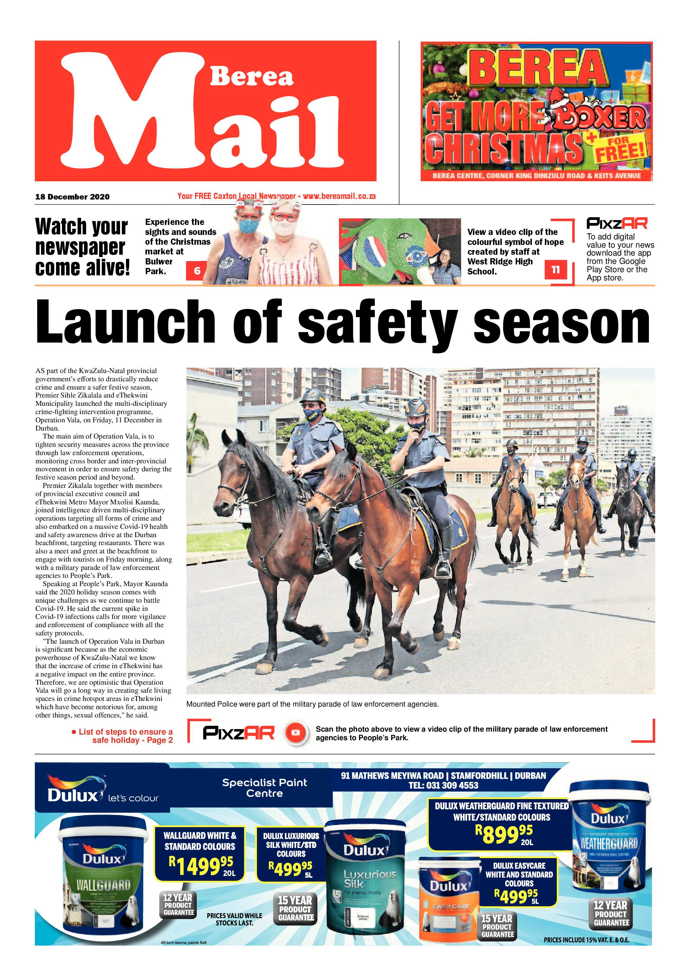 Berea Mail 18 December 2020 page 1
