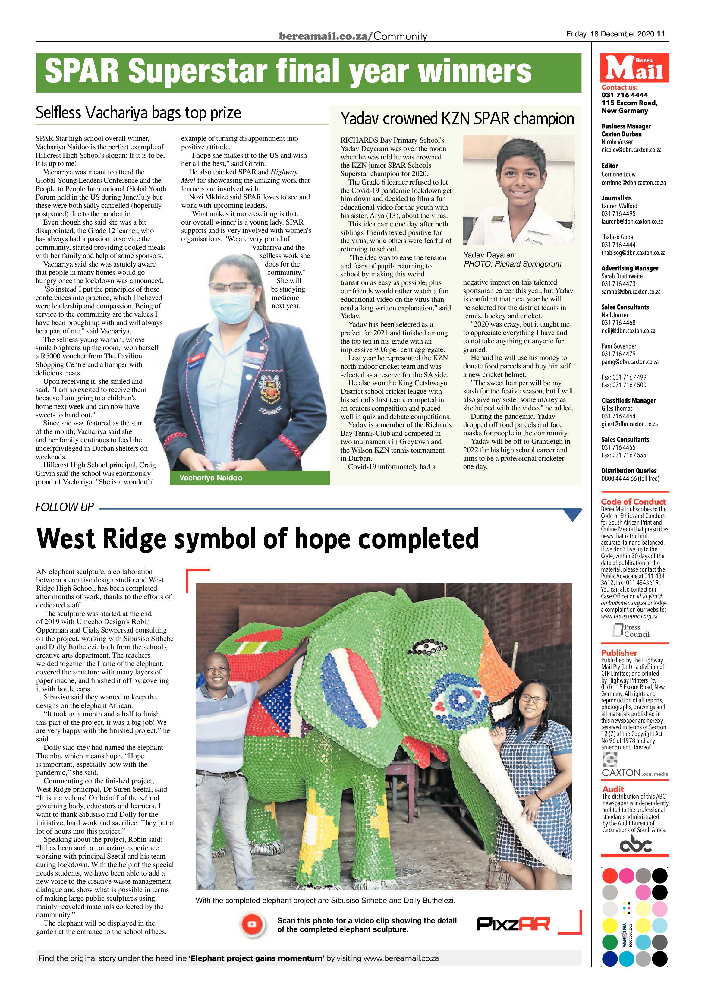 Berea Mail 18 December 2020 page 11