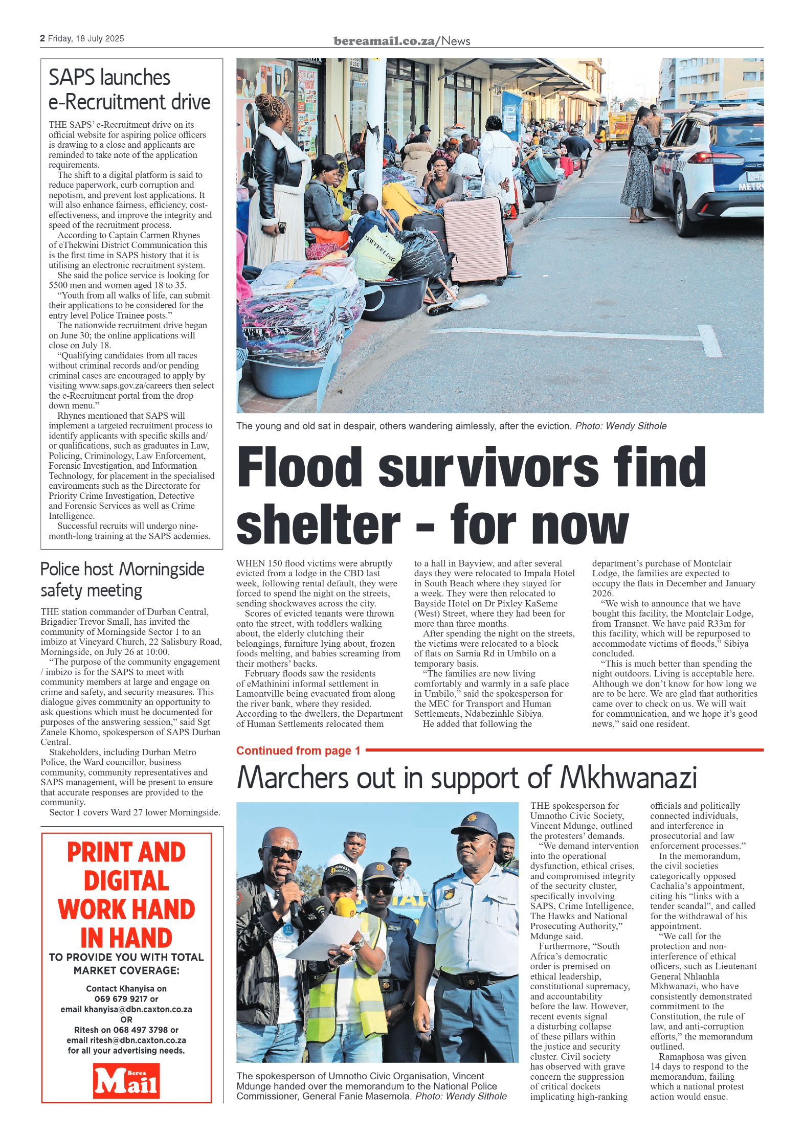 Berea Mail 18 July 2025 page 2