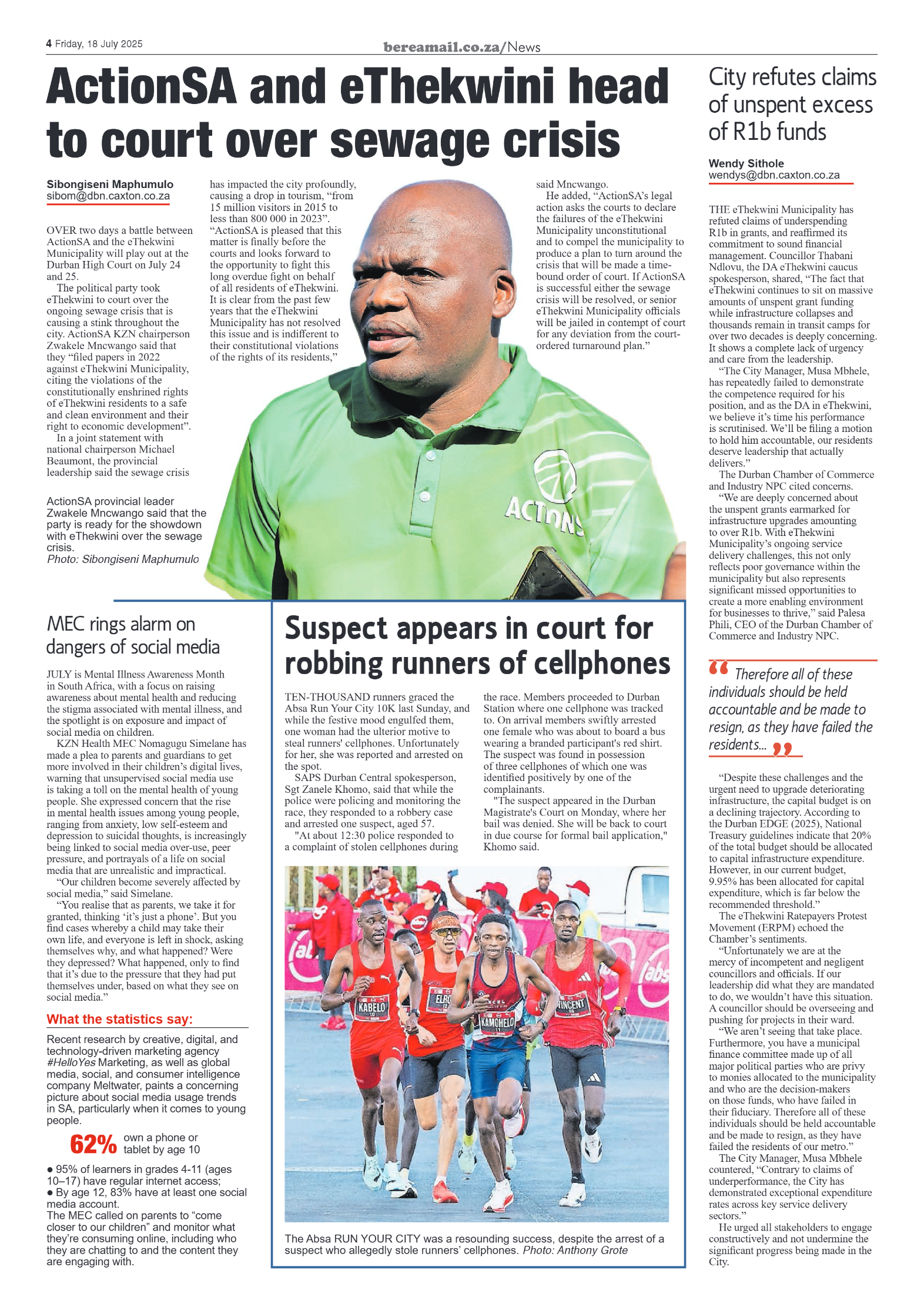 Berea Mail 18 July 2025 page 4