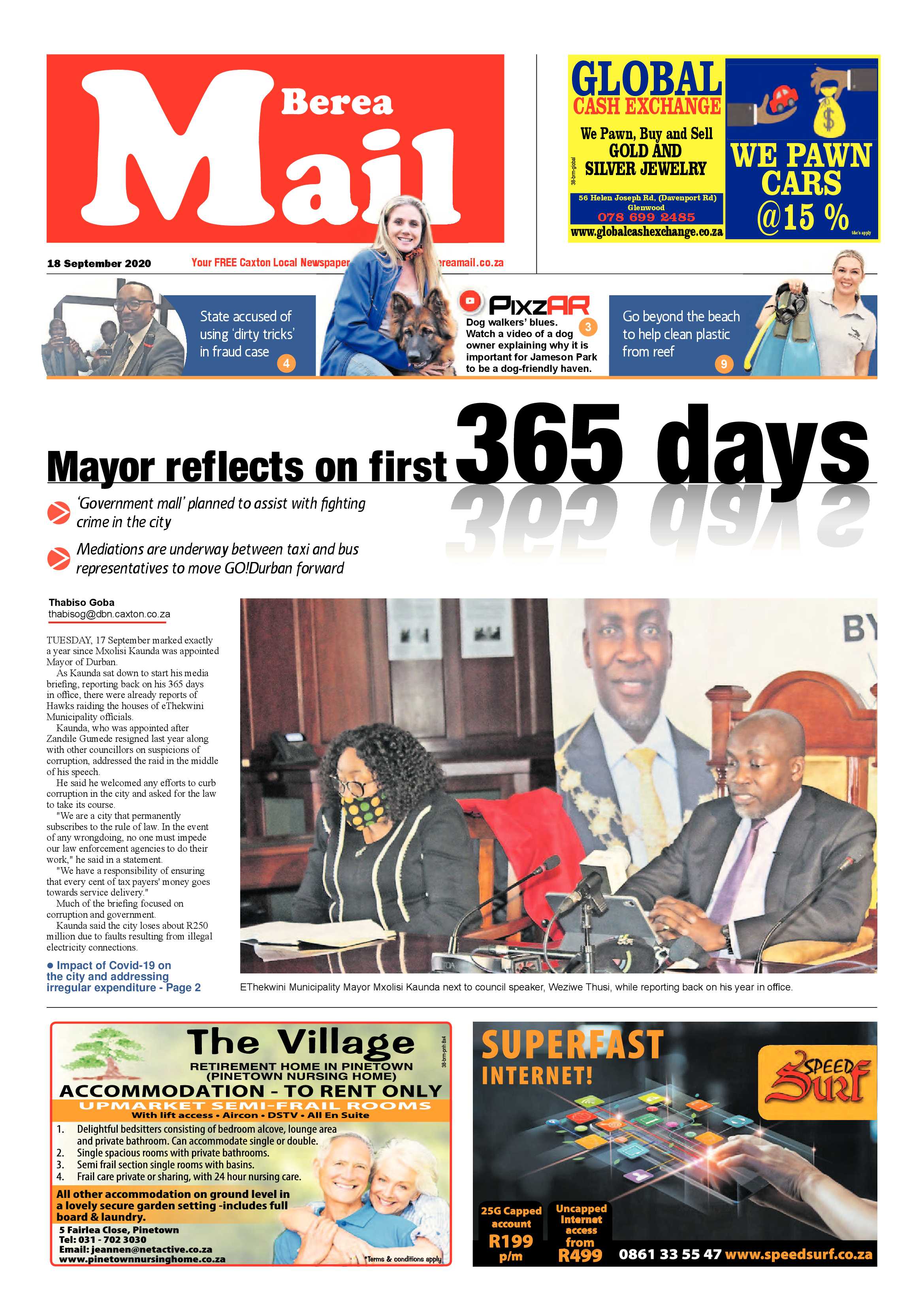 Berea Mail 18 September 2020 page 1