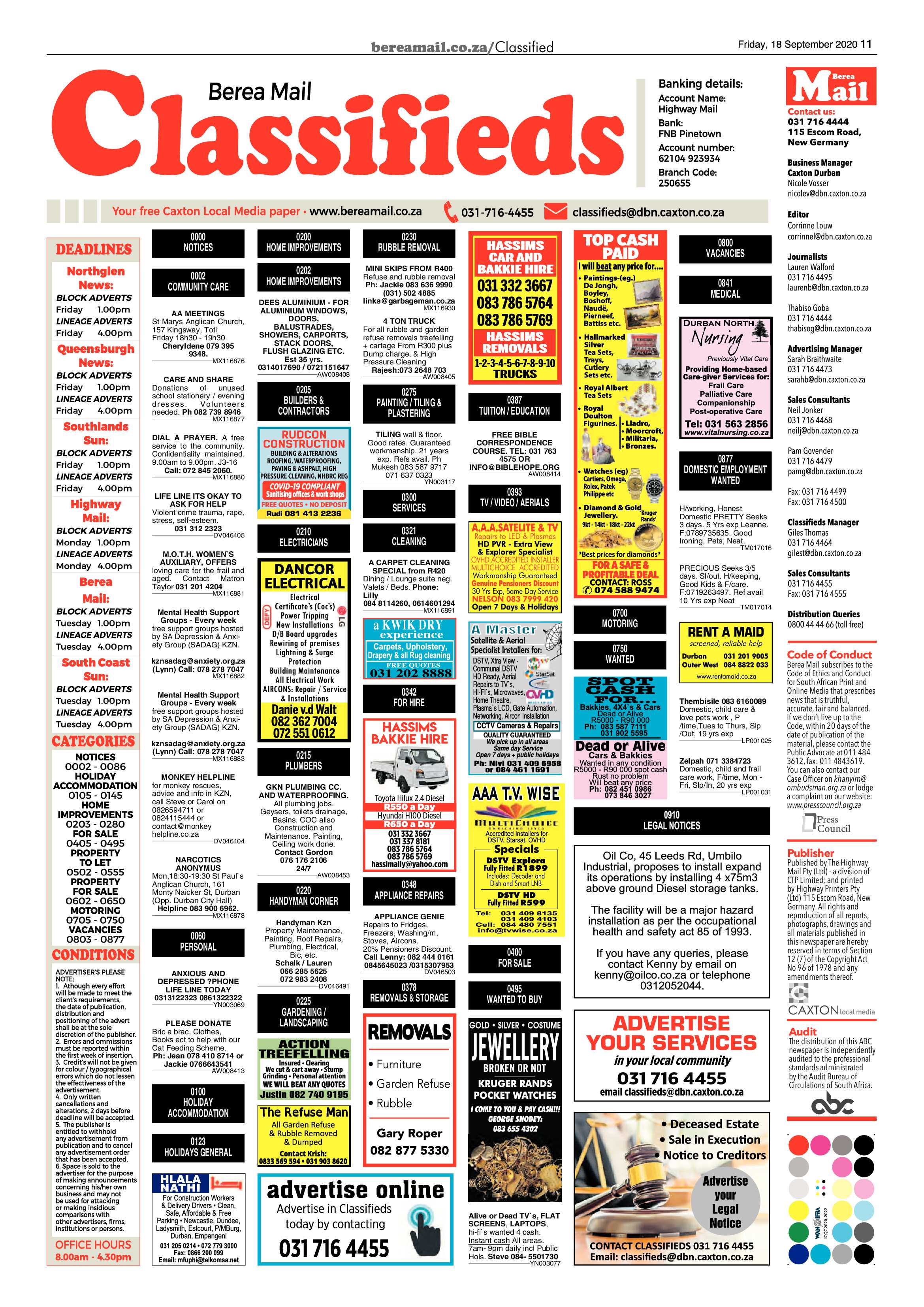Berea Mail 18 September 2020 page 11