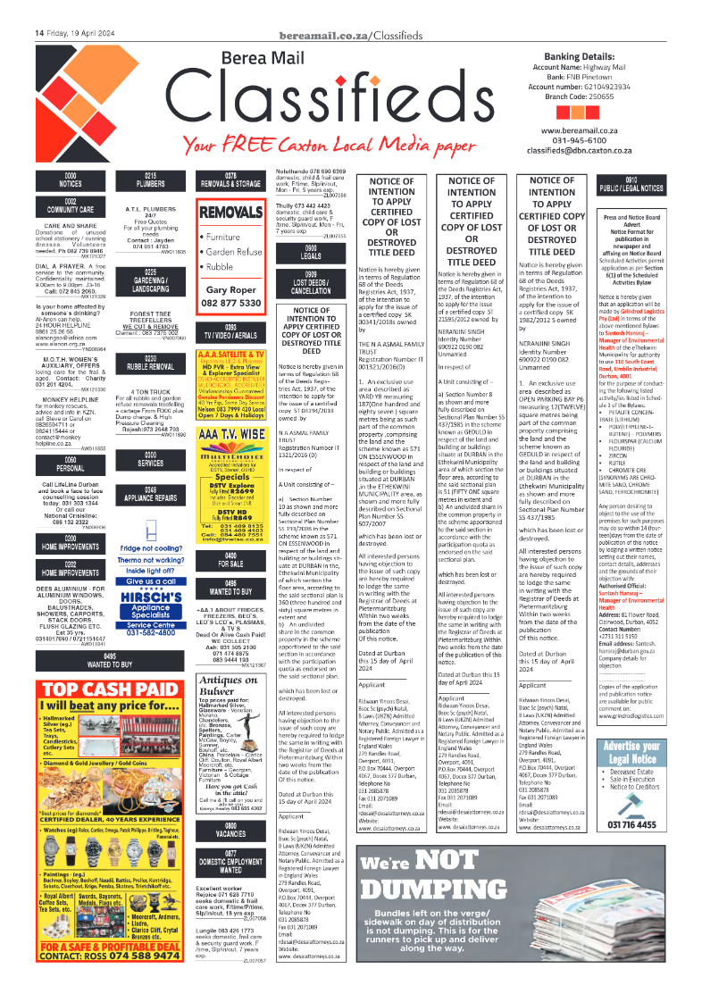 Berea Mail 19 April 2024 page 14