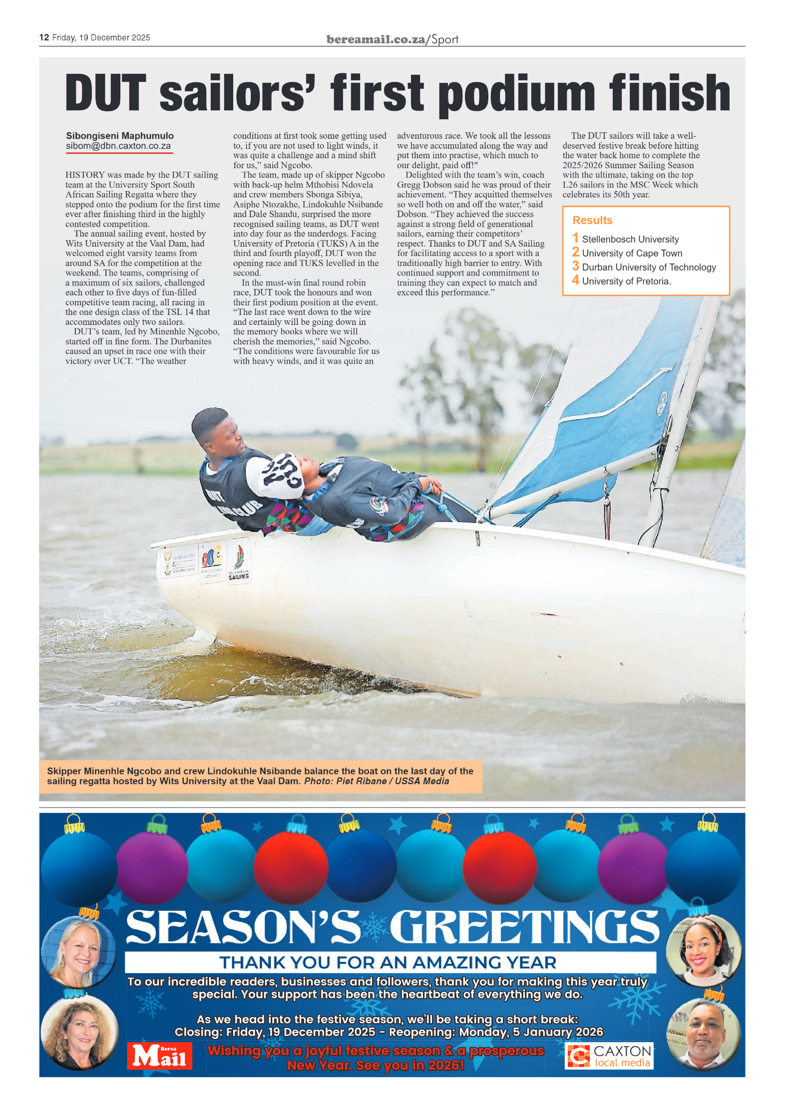 Berea Mail 19 December 2025 page 12