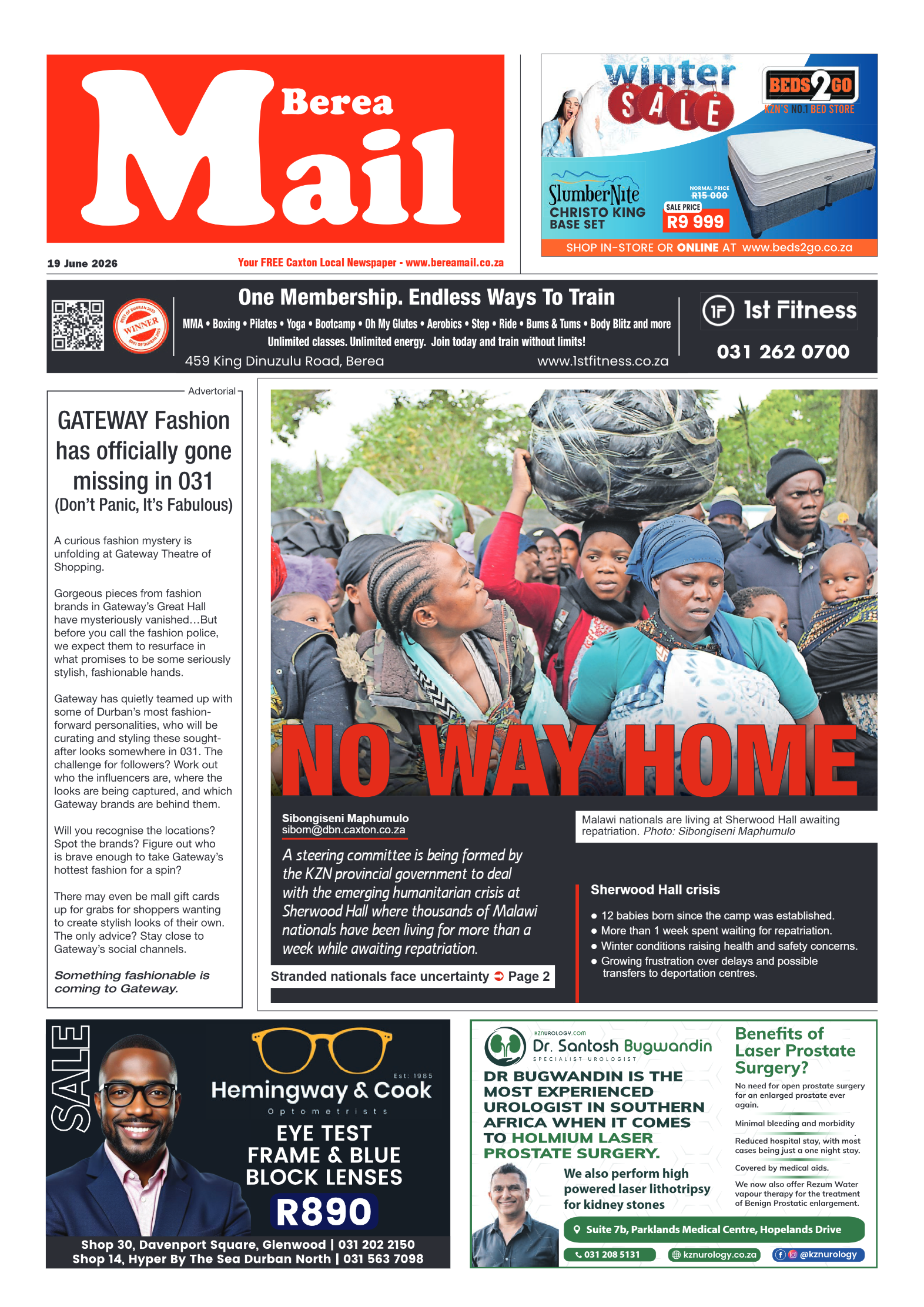 Berea Mail 19 June 2026 page 1