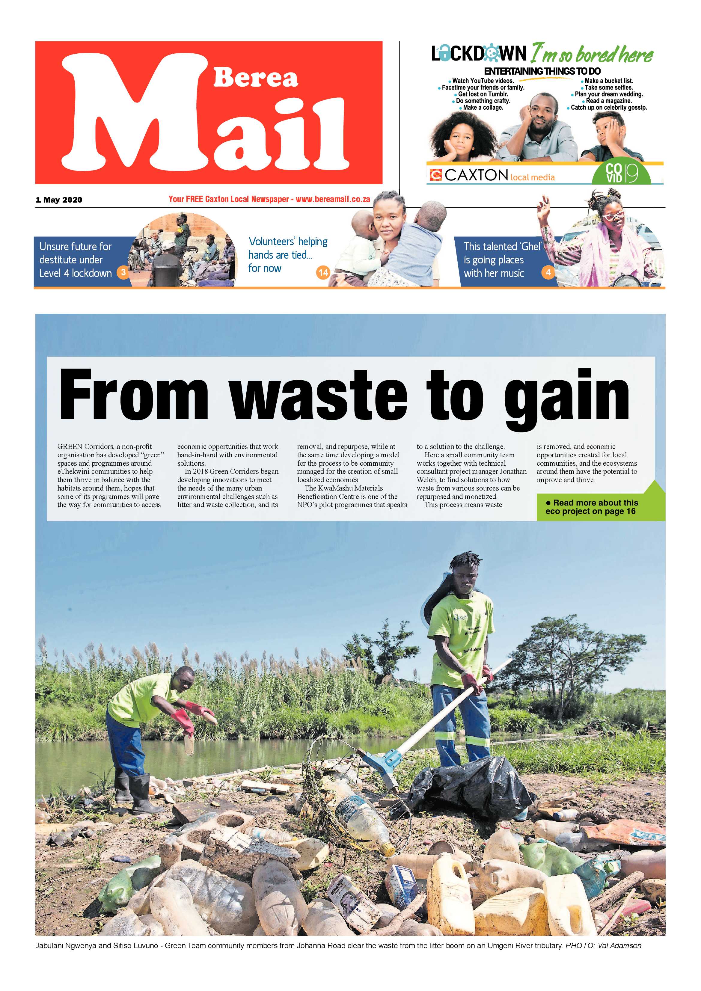Berea Mail 1 May 2020 page 1