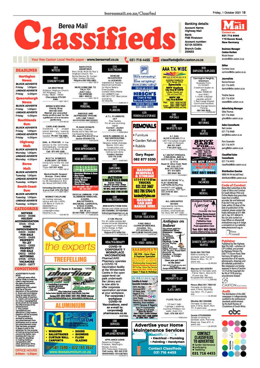 Berea Mail 1 October 2021 page 15