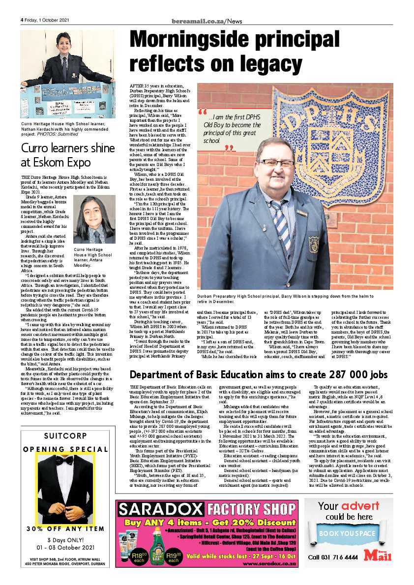 Berea Mail 1 October 2021 page 4