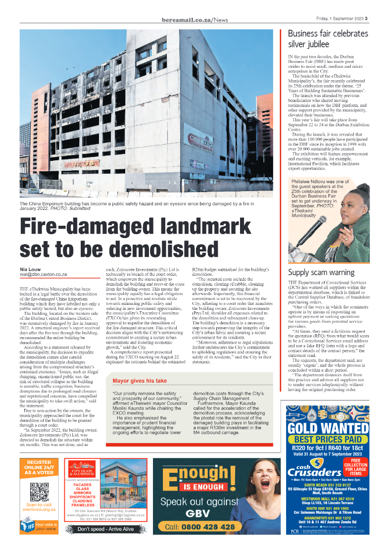 Berea Mail 1 September 2023 page 3