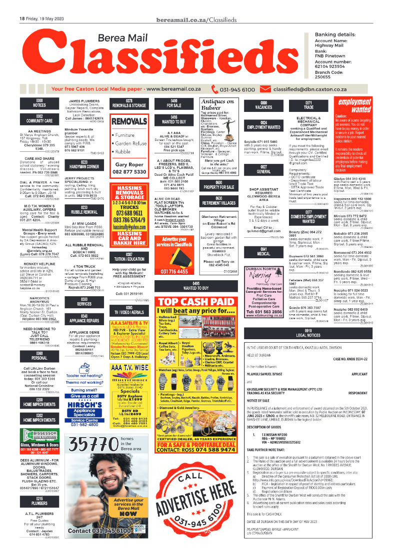 Berea Mail 19 May 2023 page 18