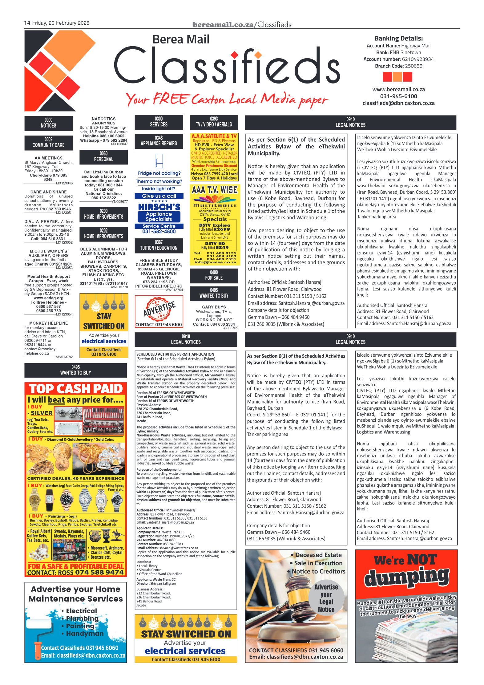 Berea Mail 20 February 2026 page 14