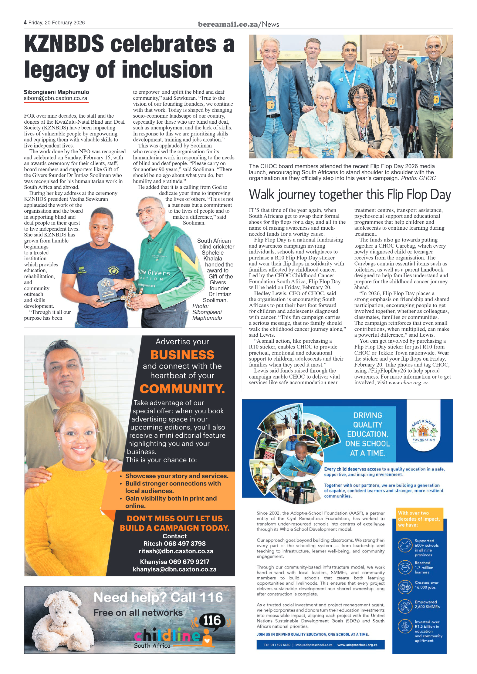 Berea Mail 20 February 2026 page 4