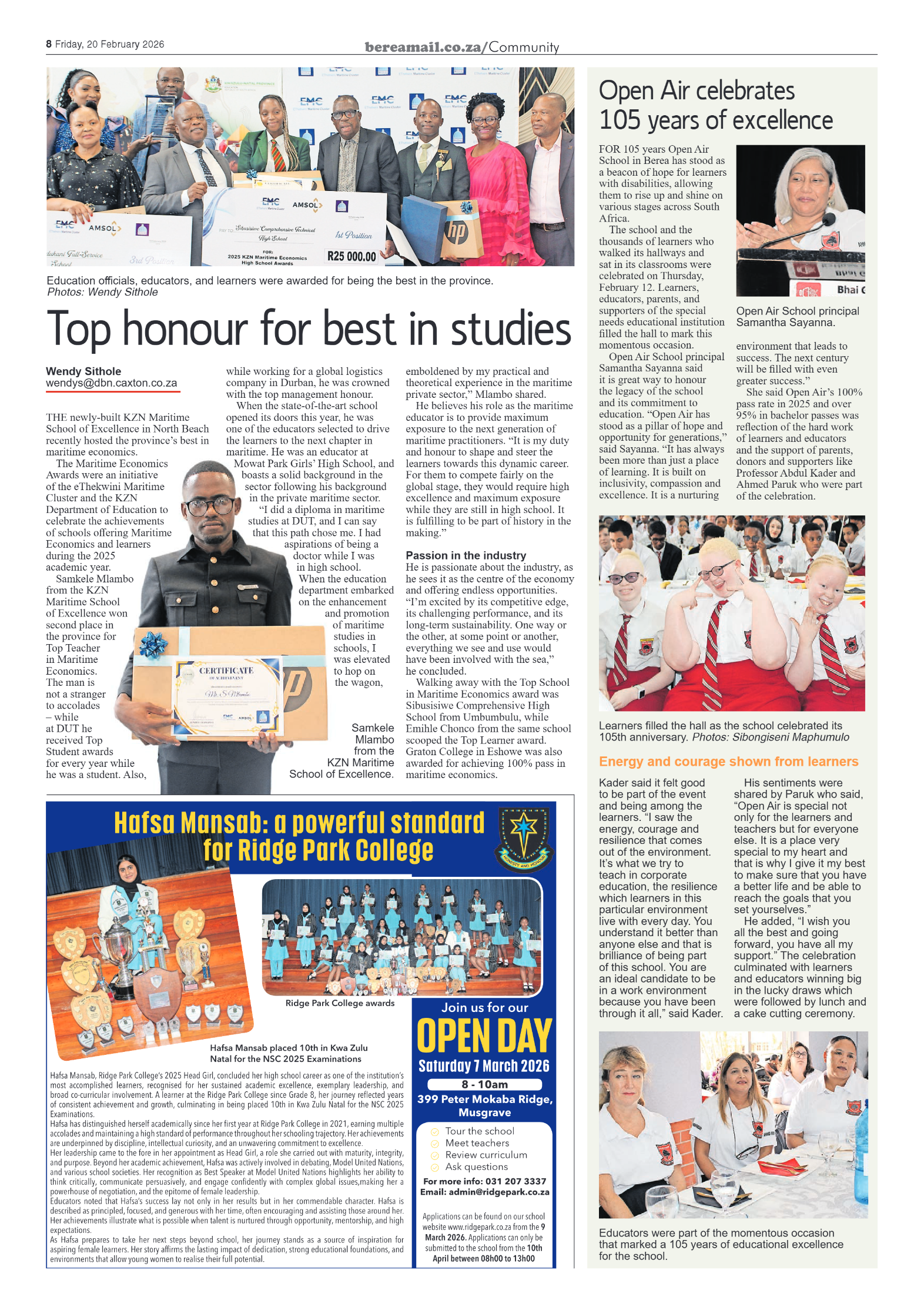 Berea Mail 20 February 2026 page 8