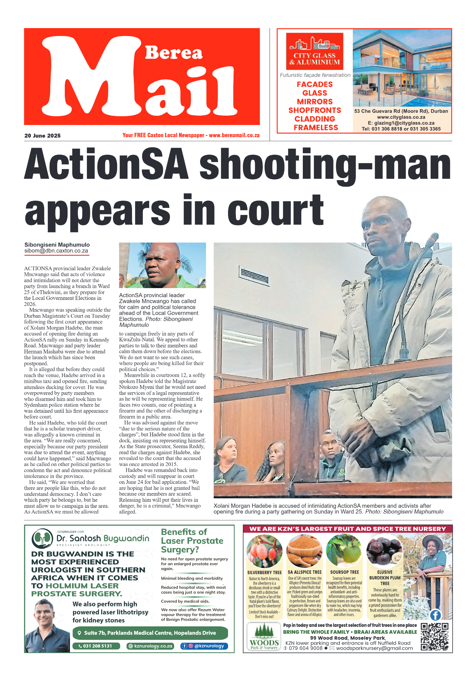 Berea Mail 20 June 2025 page 1