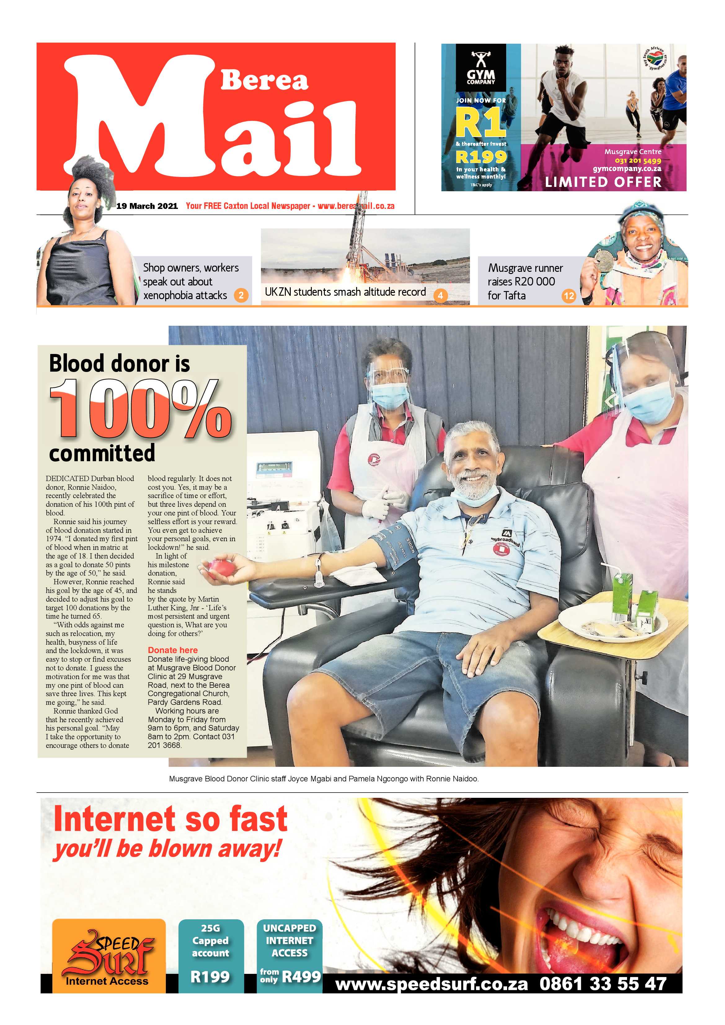 Berea Mail 20 March 2021 page 1