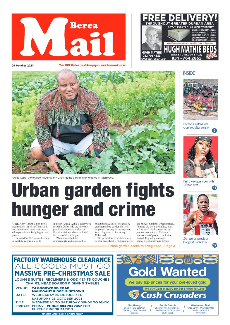 Berea Mail 20 October 2023 page 1