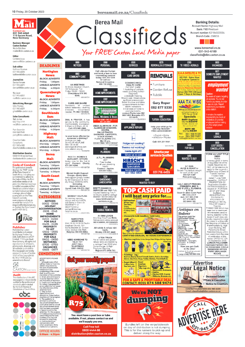 Berea Mail 20 October 2023 page 10