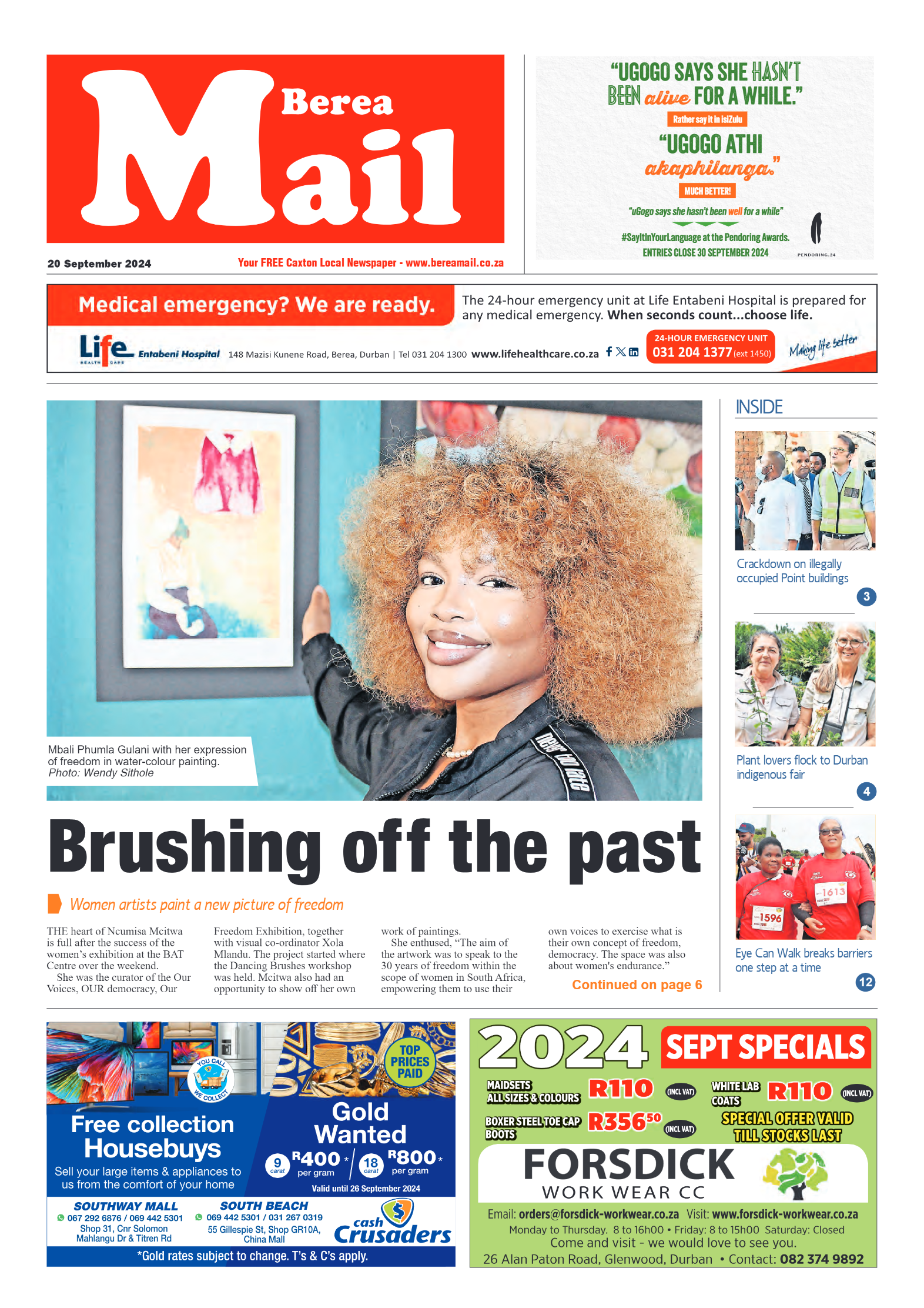 Berea Mail 20 September 2024 page 1