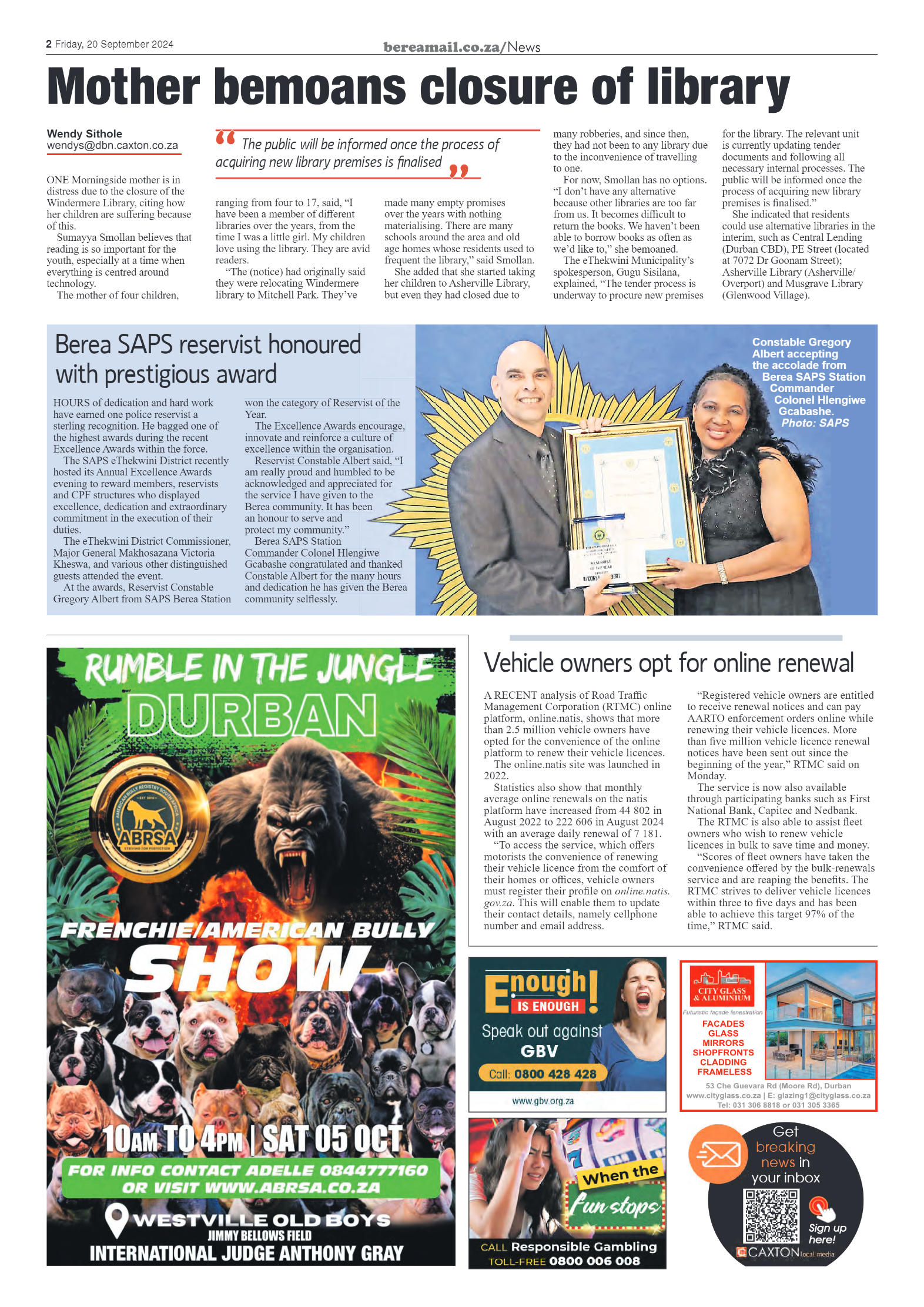 Berea Mail 20 September 2024 page 2