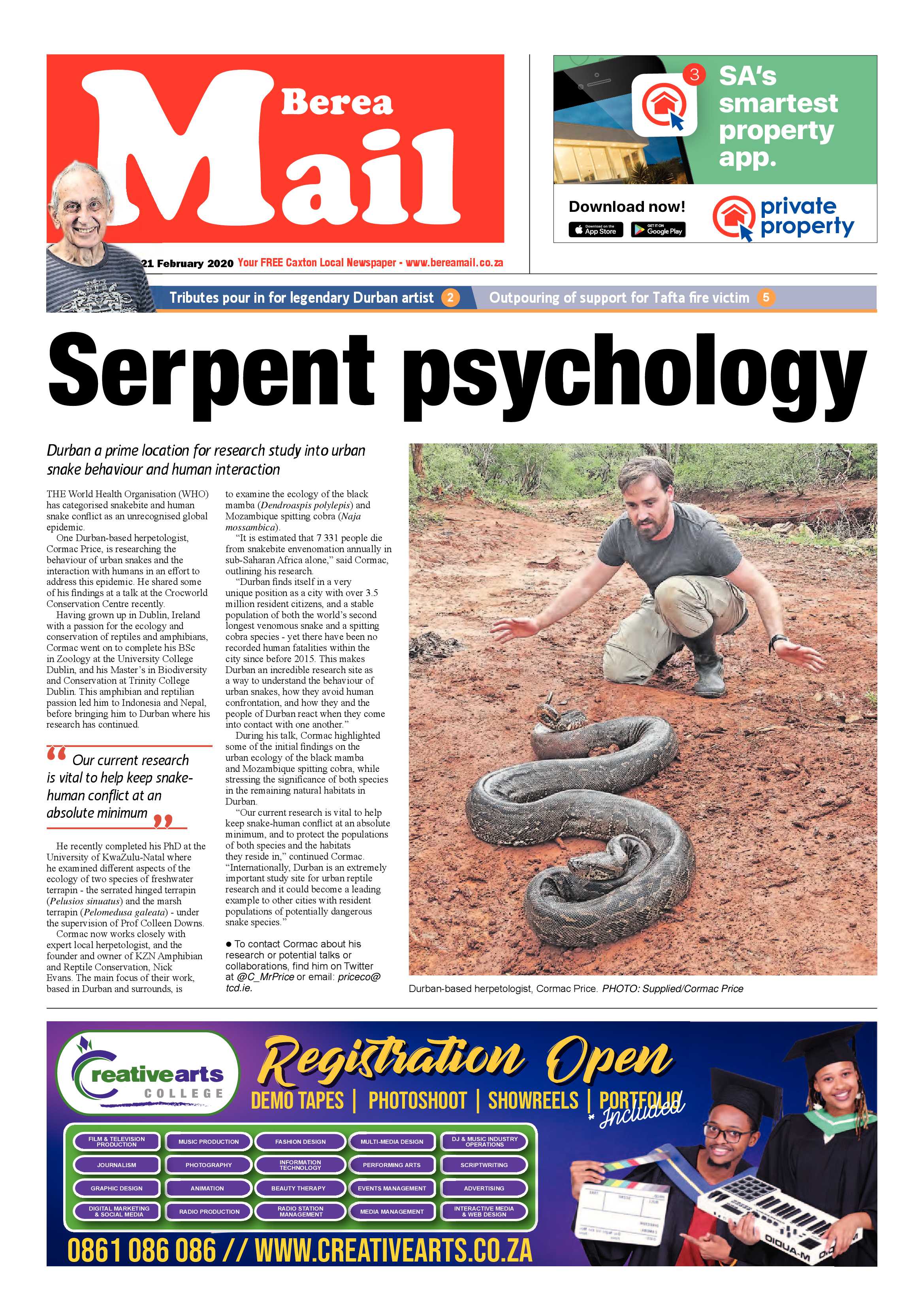 Berea Mail 21 February 2020 page 1