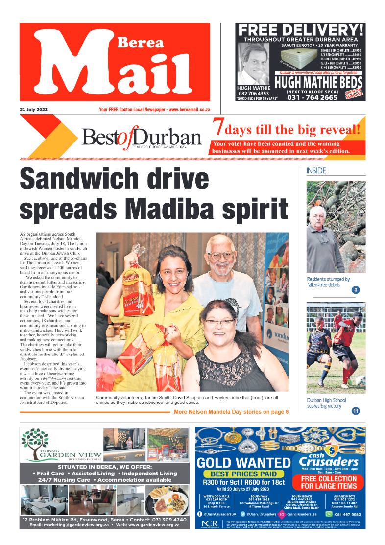 Berea Mail 21 July 2023 page 1