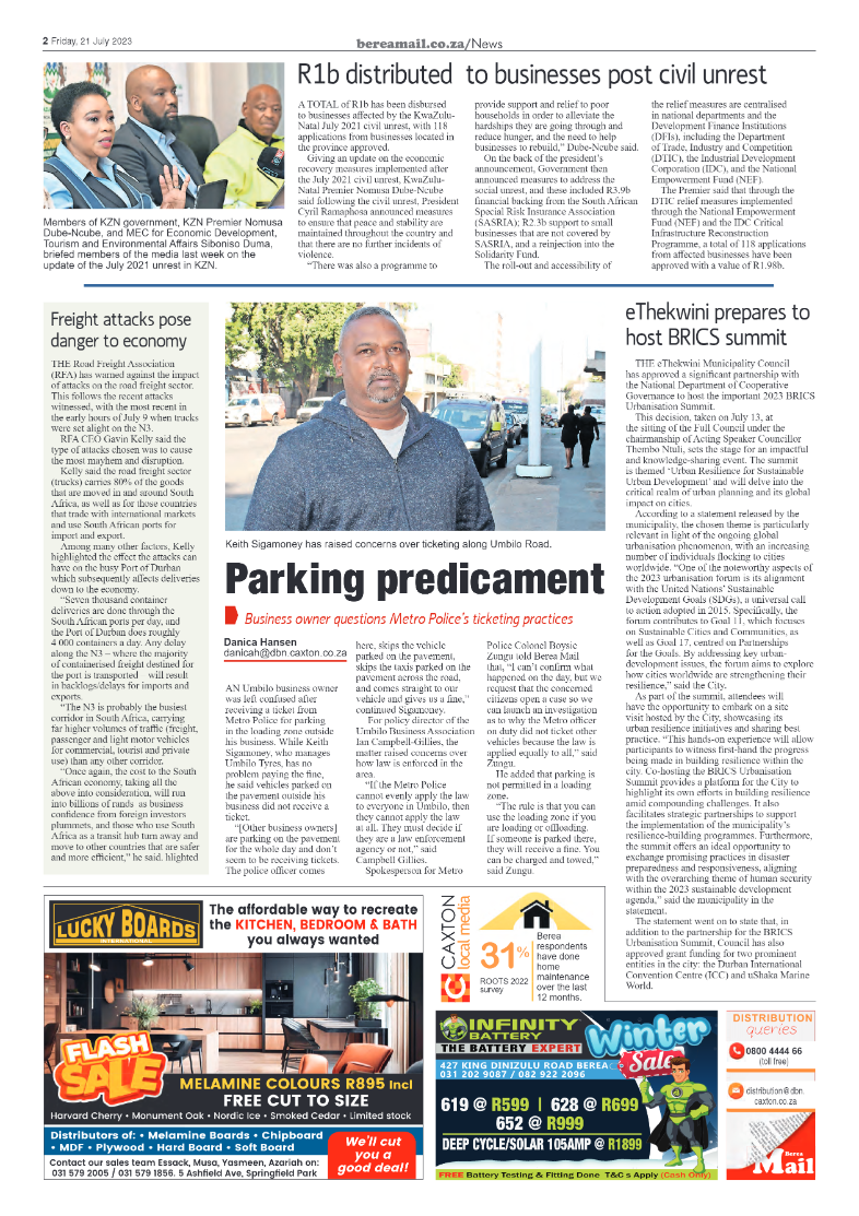 Berea Mail 21 July 2023 page 2