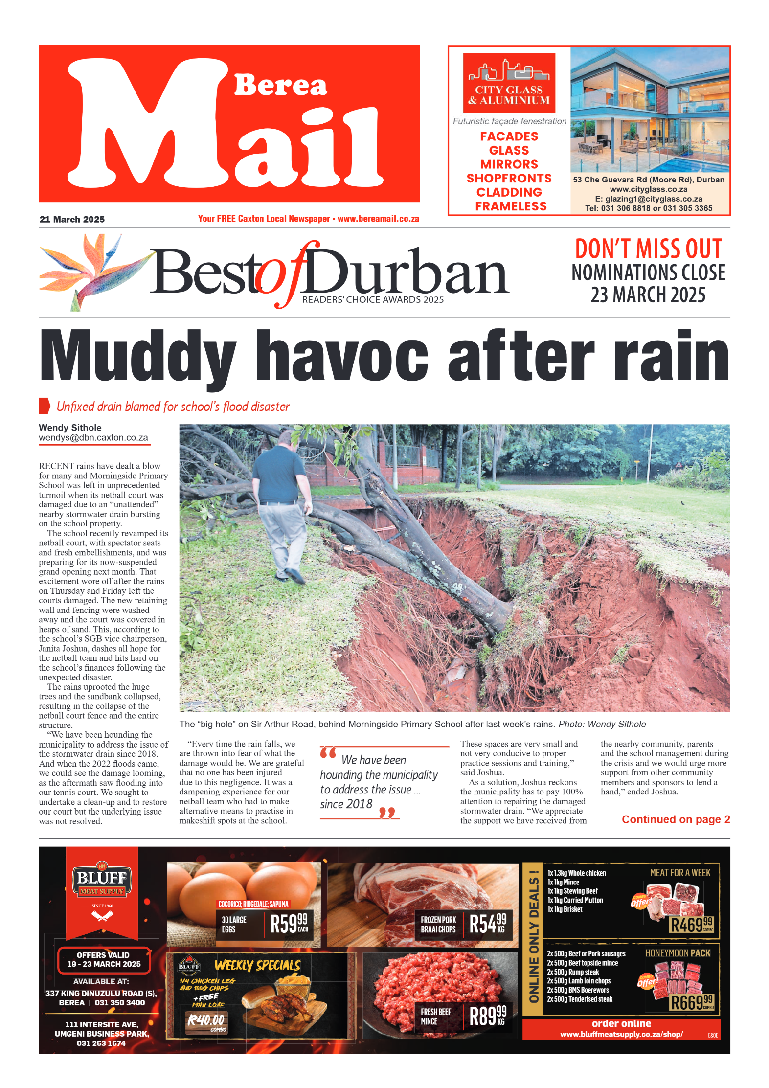 Berea Mail 21 March 2025 page 1