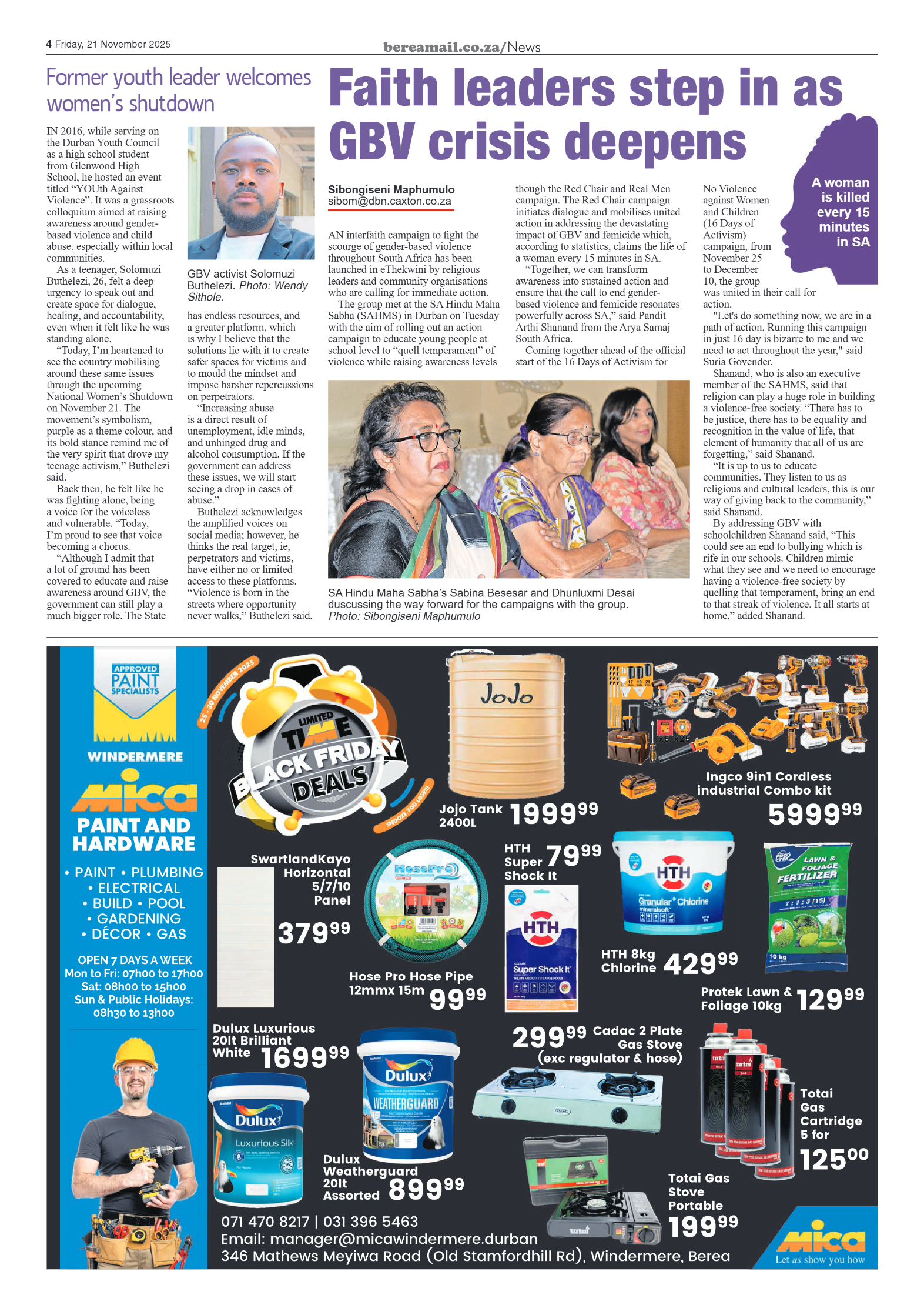 Berea Mail 21 November 2025 page 4