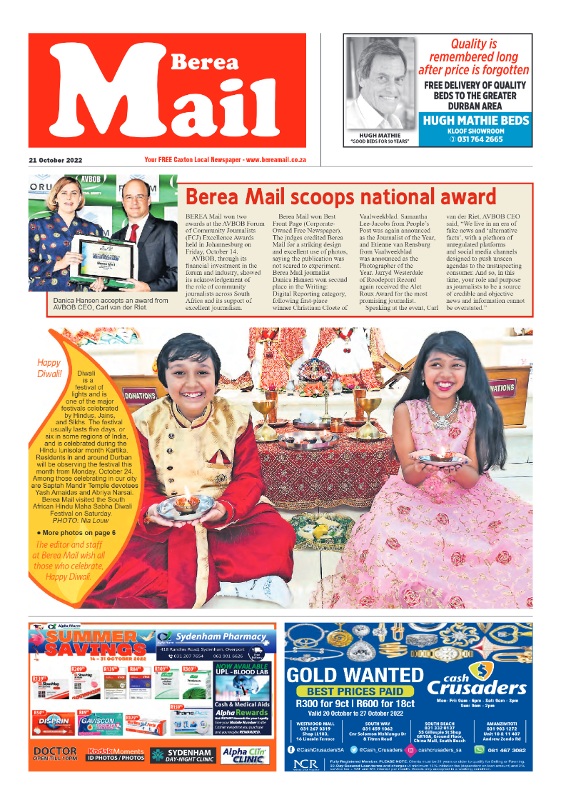 Berea Mail 21 October 2022 page 1