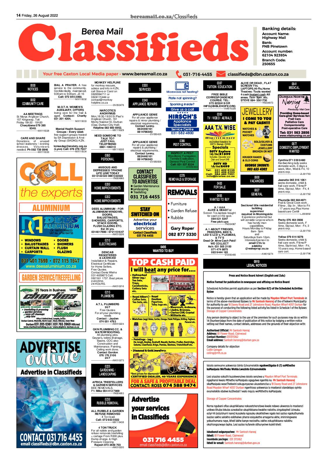 Berea Mail 22 August 2022 page 14