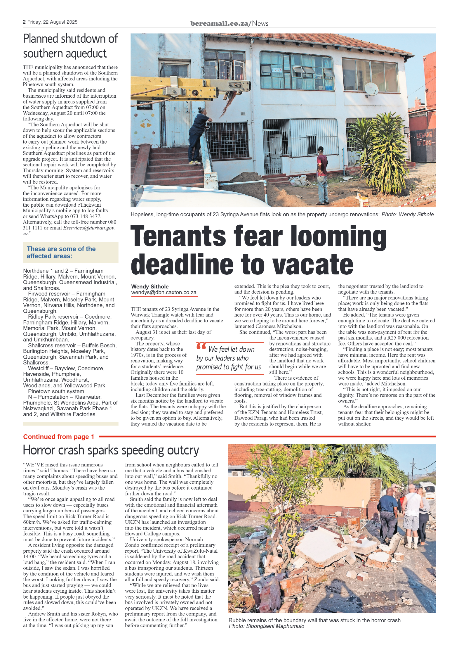 Berea Mail 22 August 2025 page 2