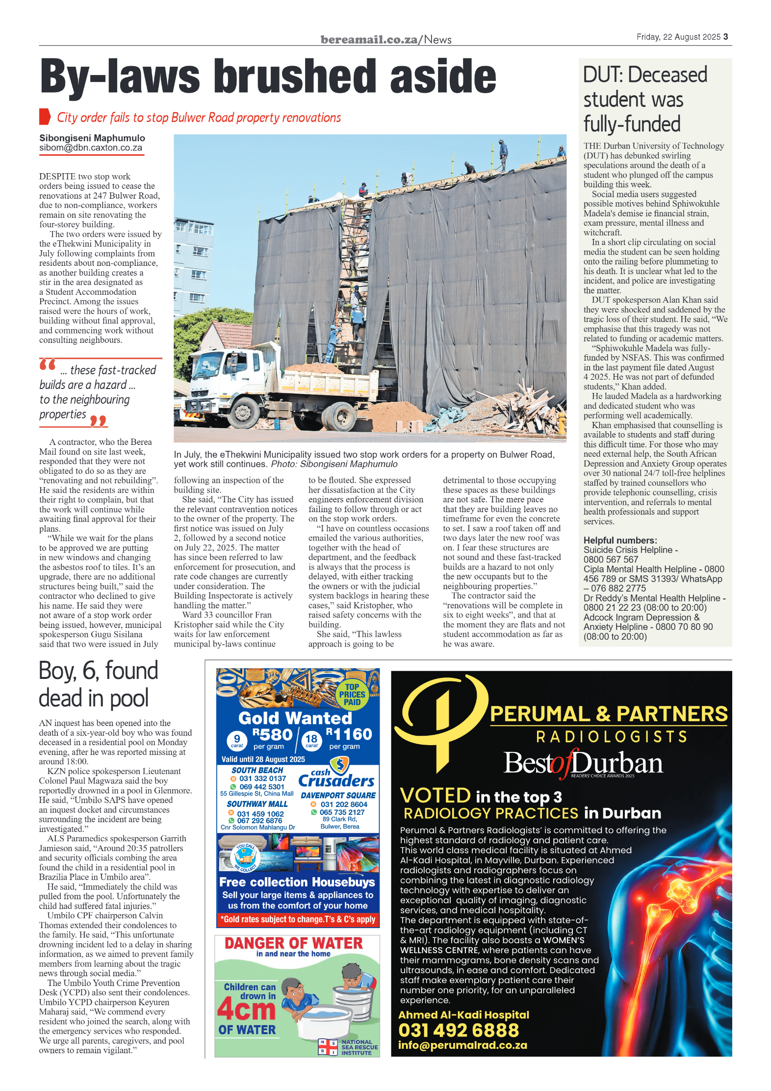 Berea Mail 22 August 2025 page 3