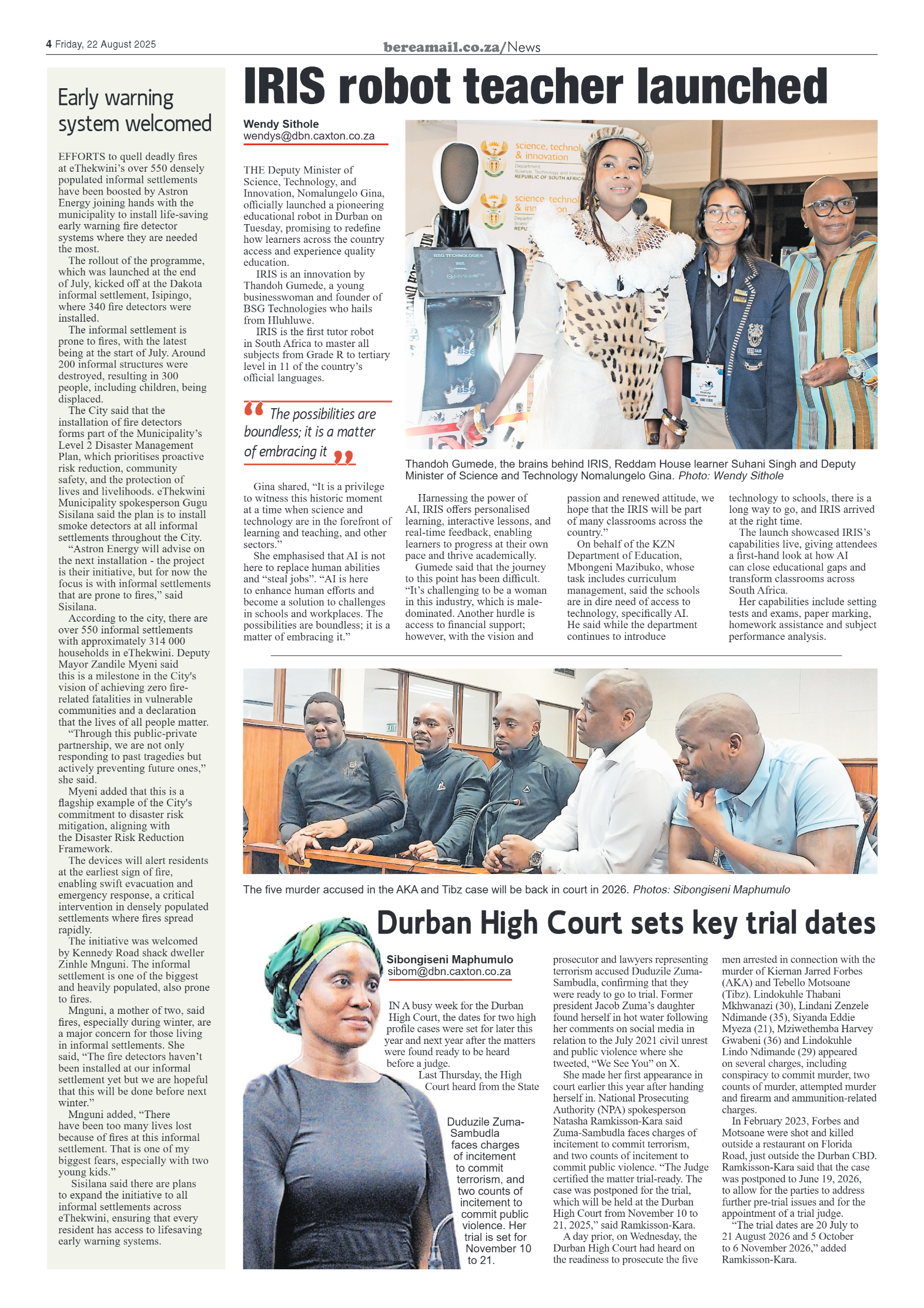 Berea Mail 22 August 2025 page 4