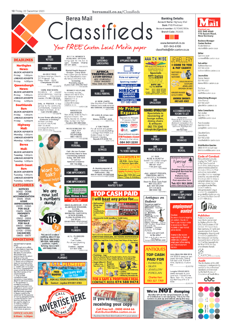 Berea Mail 22 December 2023 page 10
