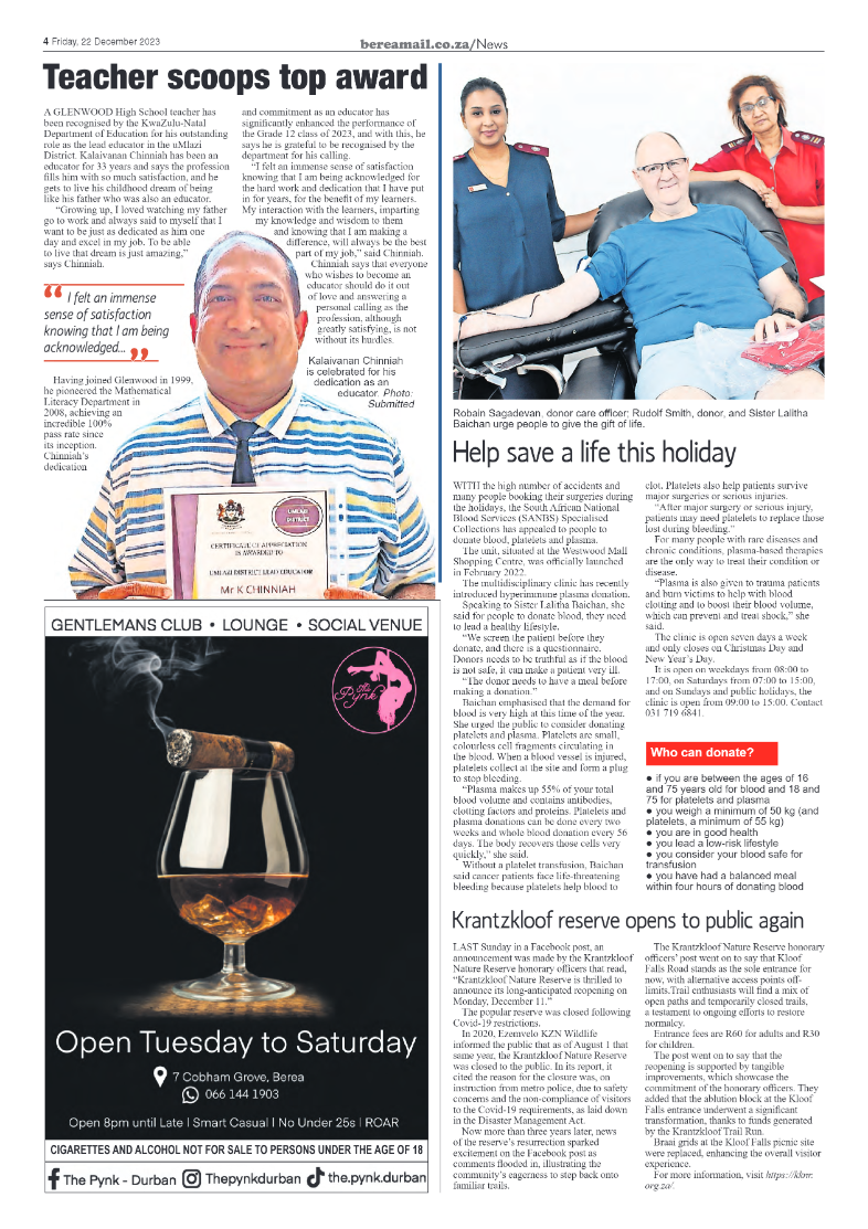 Berea Mail 22 December 2023 page 4