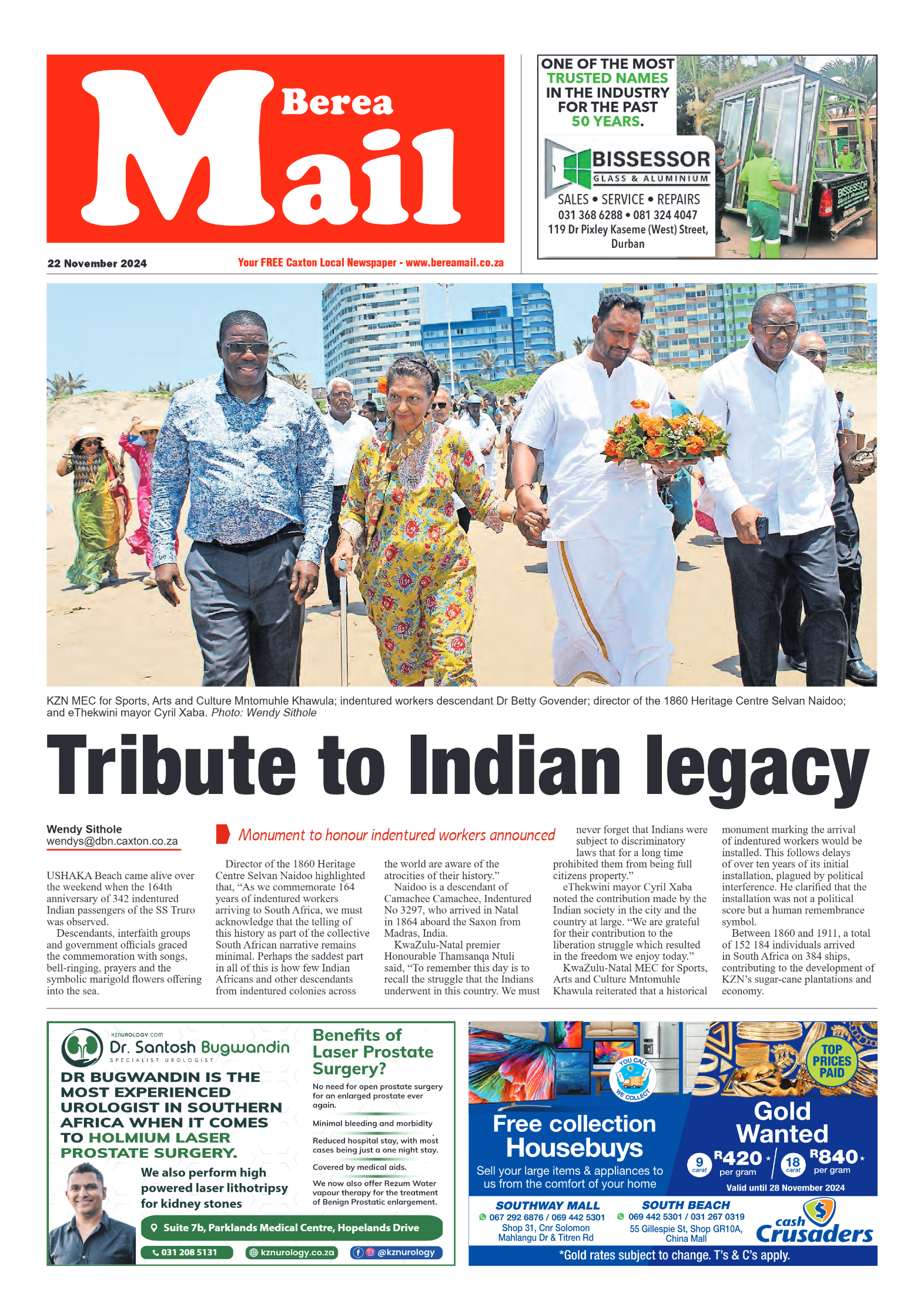 Berea Mail 22 November 2024 page 1