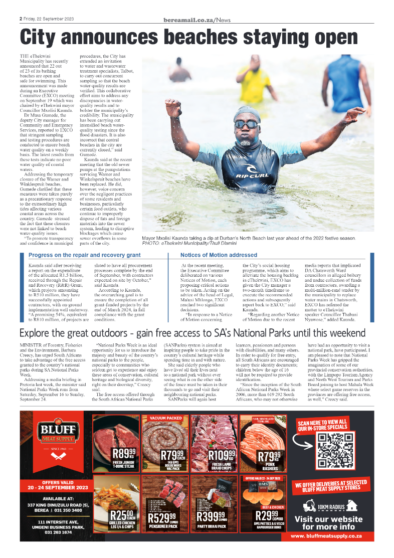 Berea Mail 22 September 2023 page 2