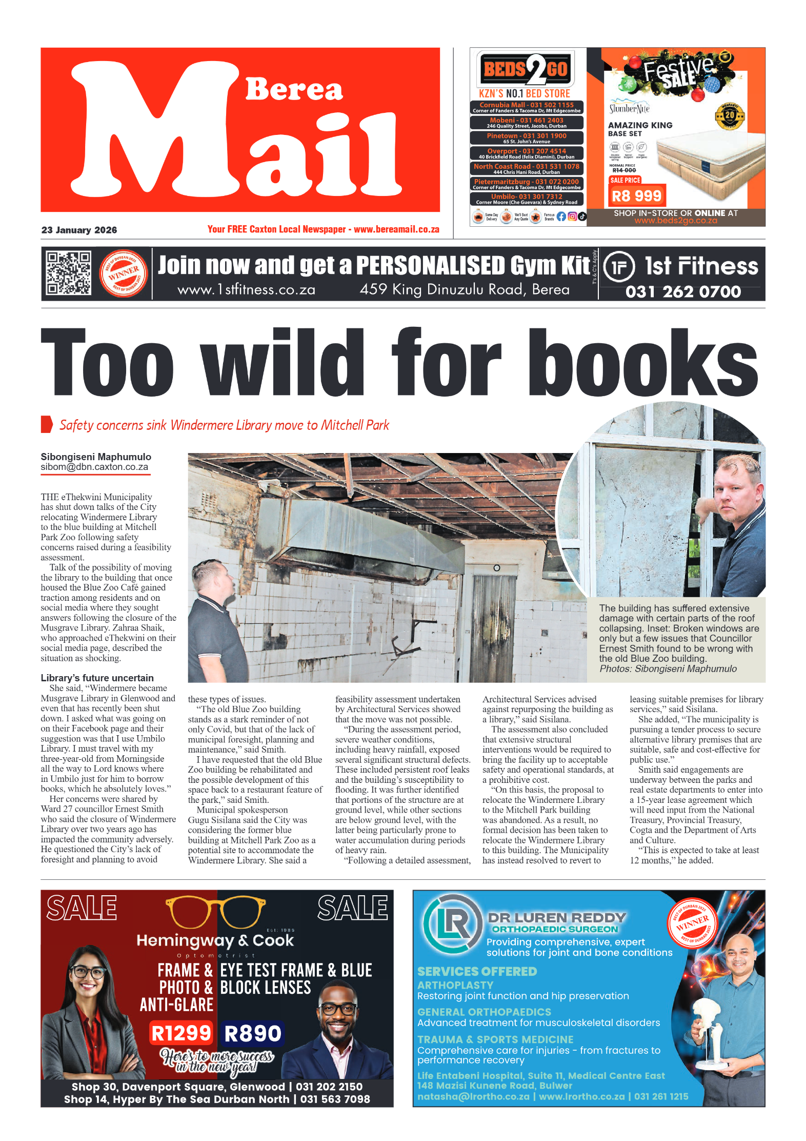 Berea Mail 23 January 2026 page 1