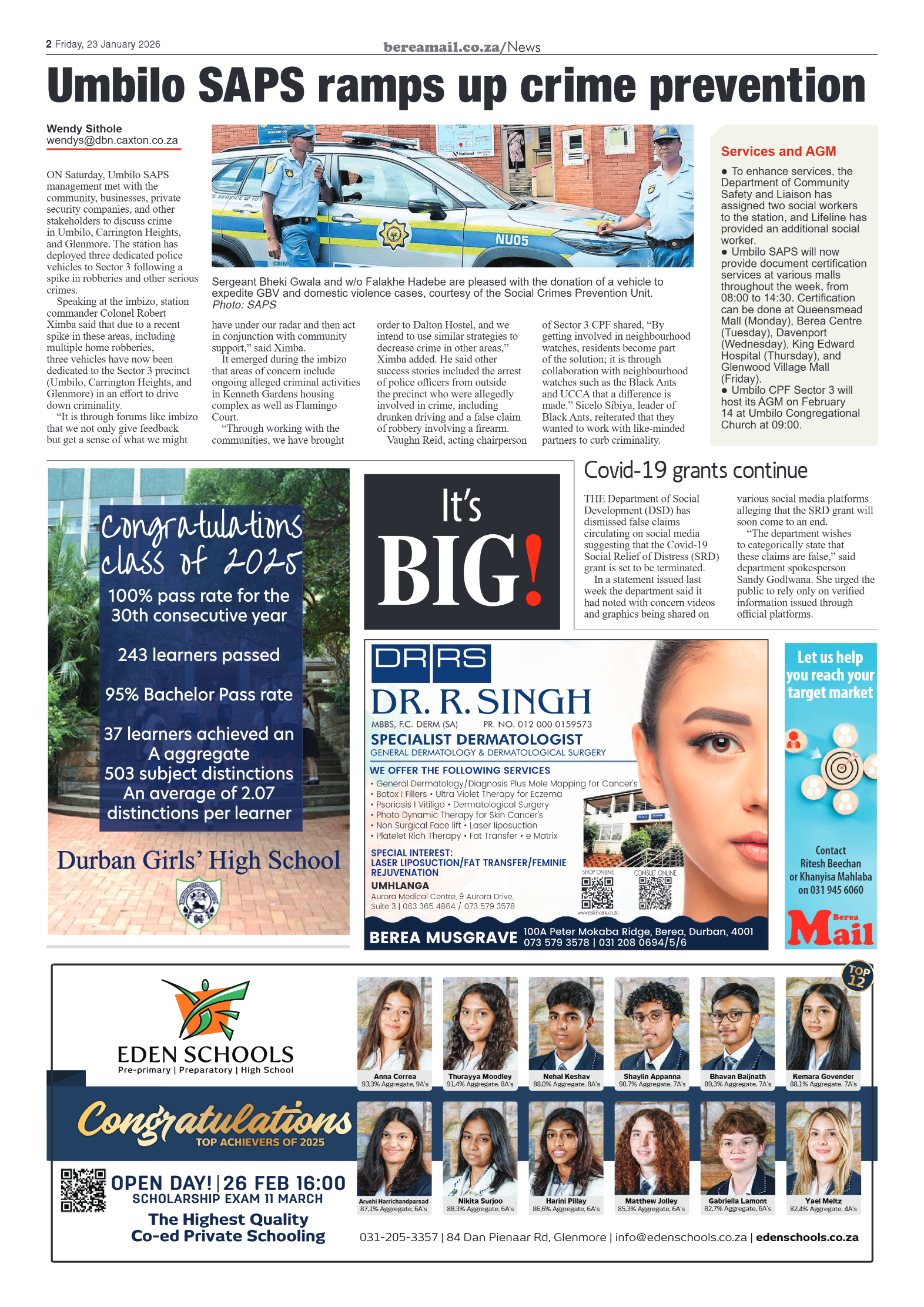 Berea Mail 23 January 2026 page 2