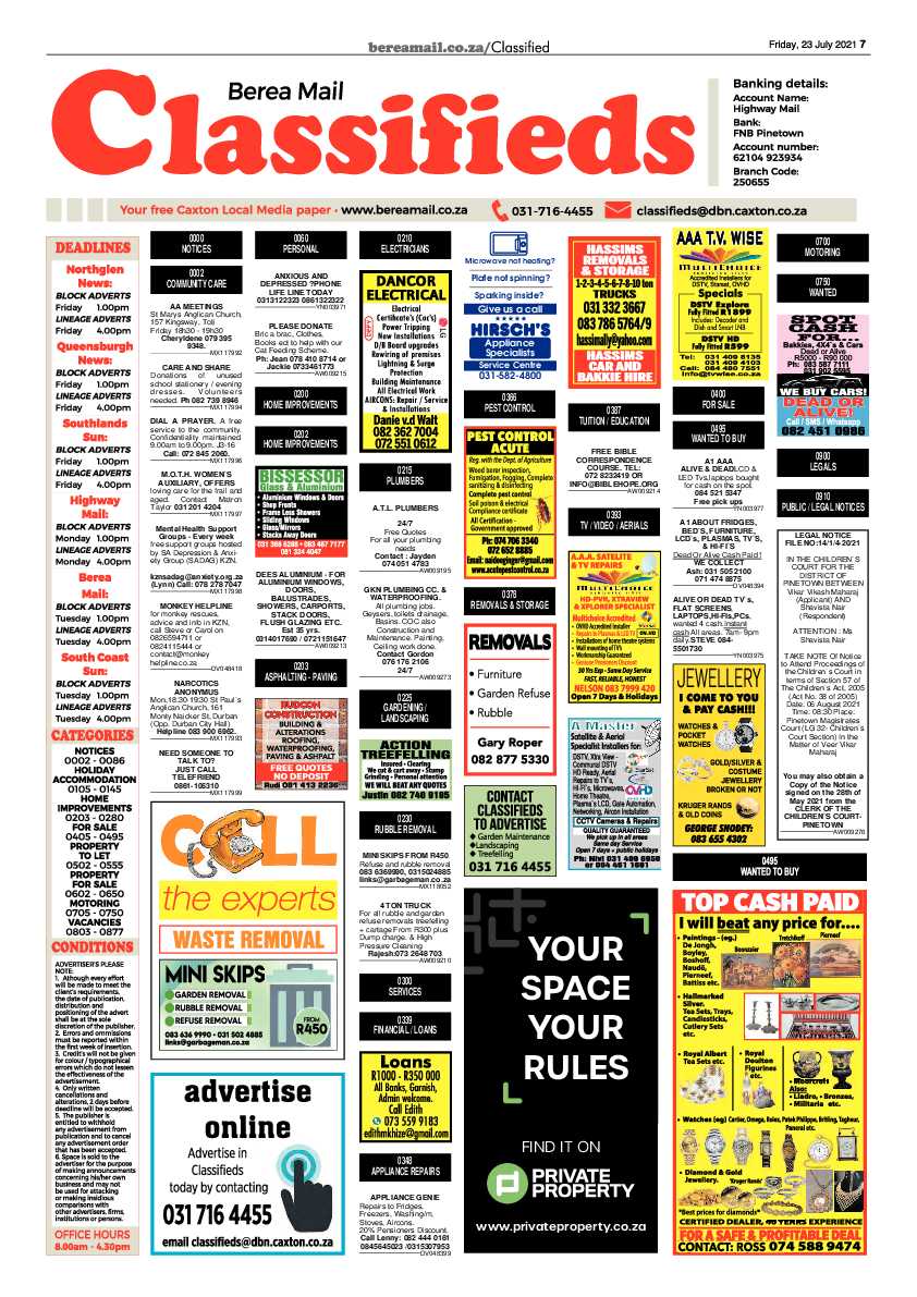 Berea Mail 23 July 2021 page 7