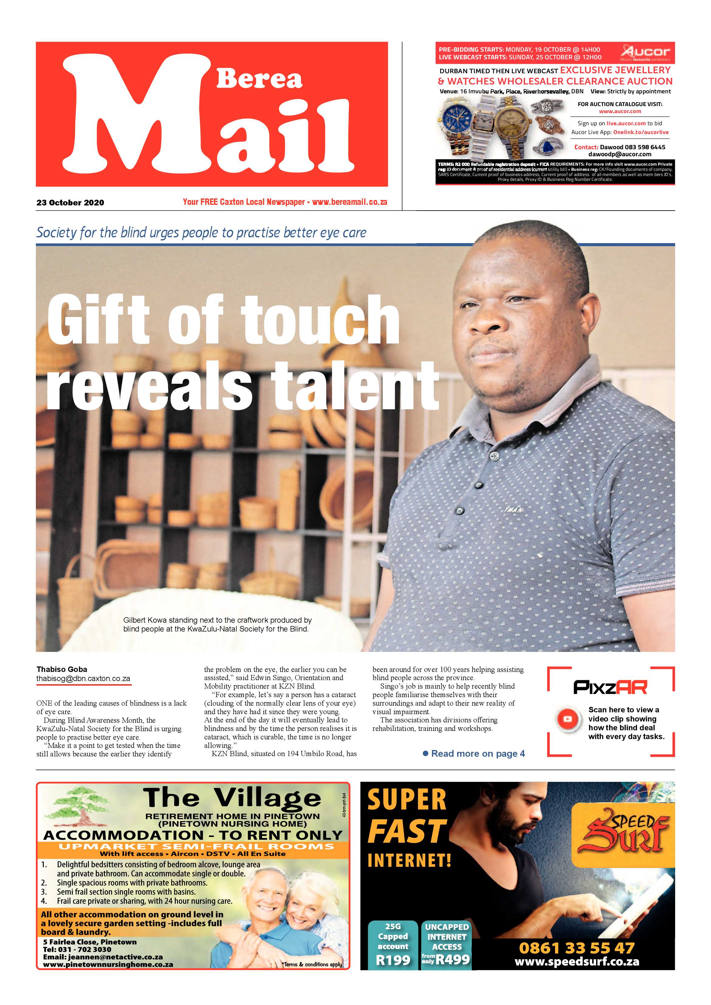 Berea Mail 23 October 2020 page 1