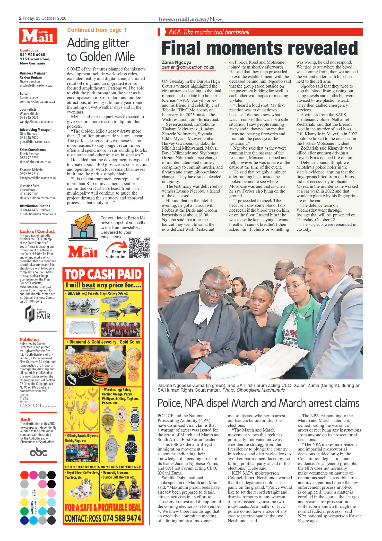 Berea Mail 23 October 2026 page 2