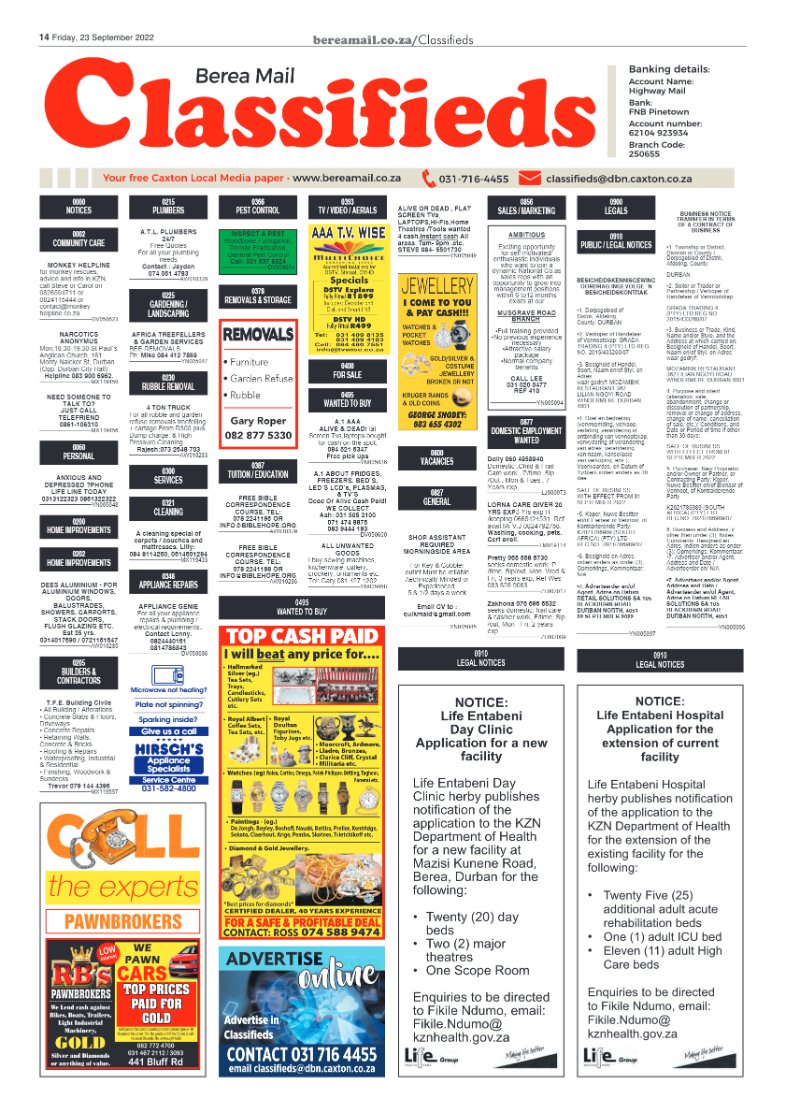 Berea Mail 23 September 2022 page 14