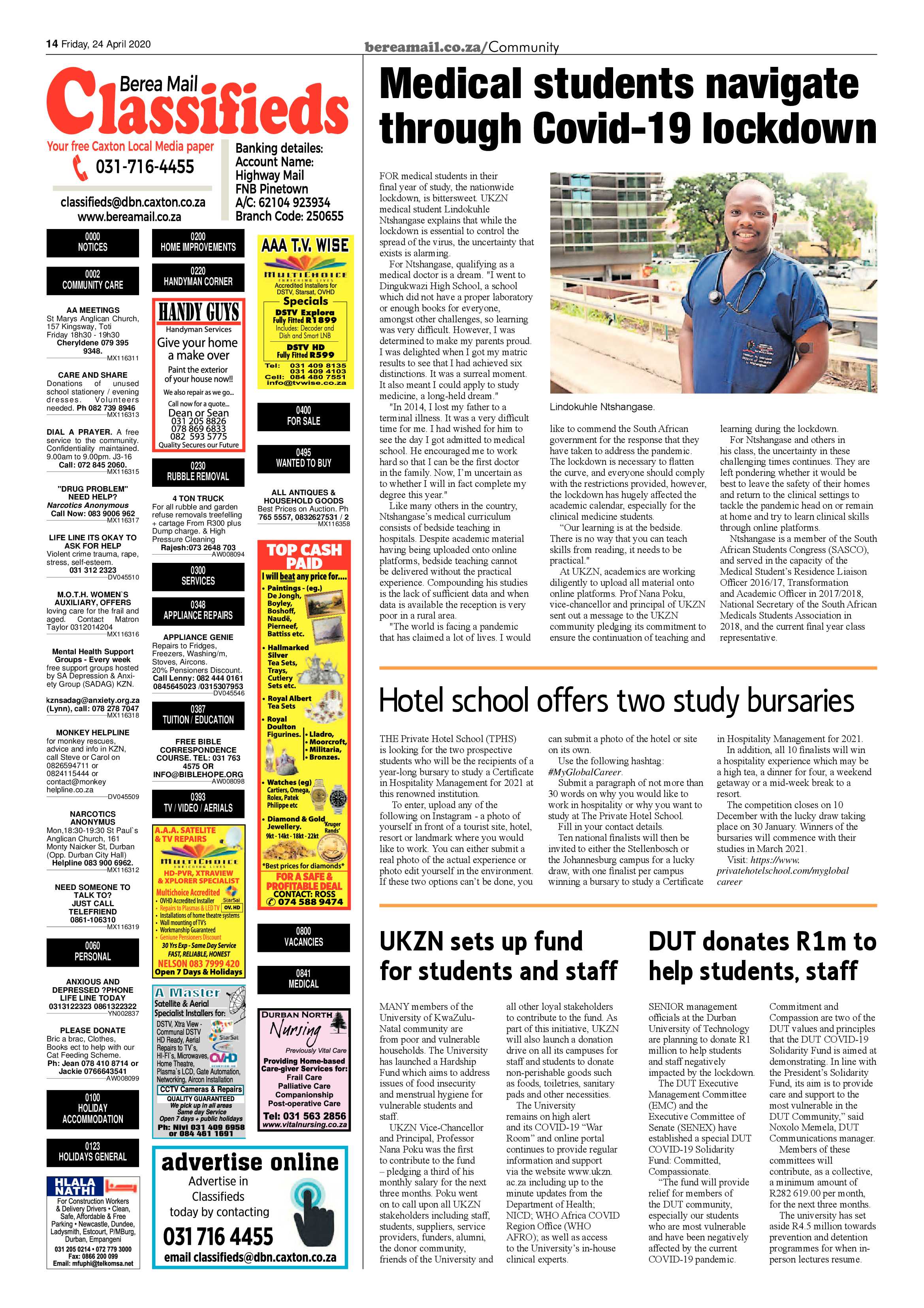 Berea Mail 24 April 2020 page 14