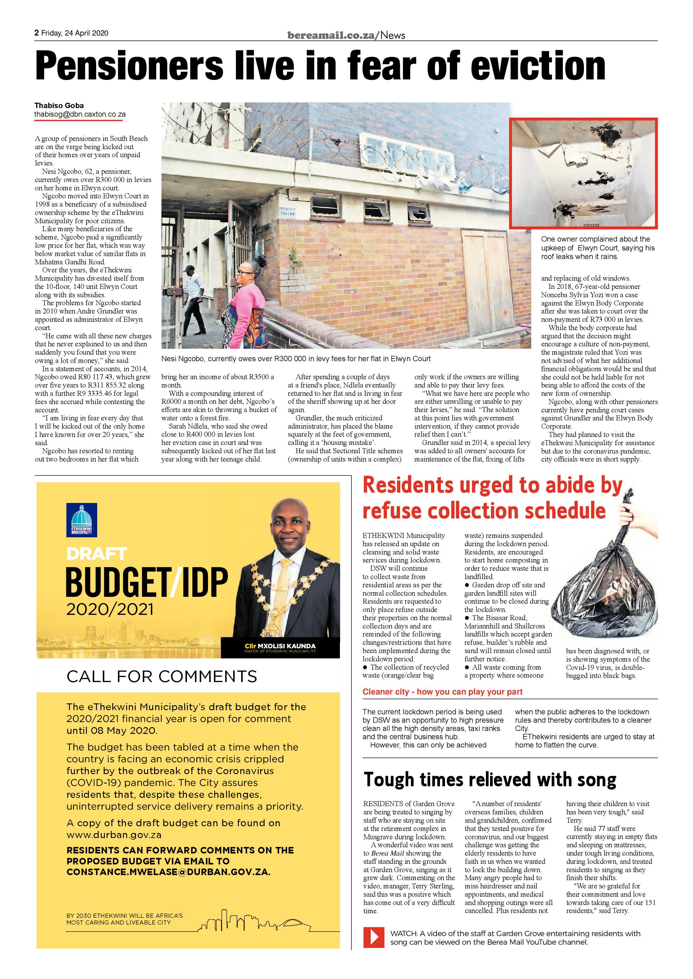 Berea Mail 24 April 2020 page 2