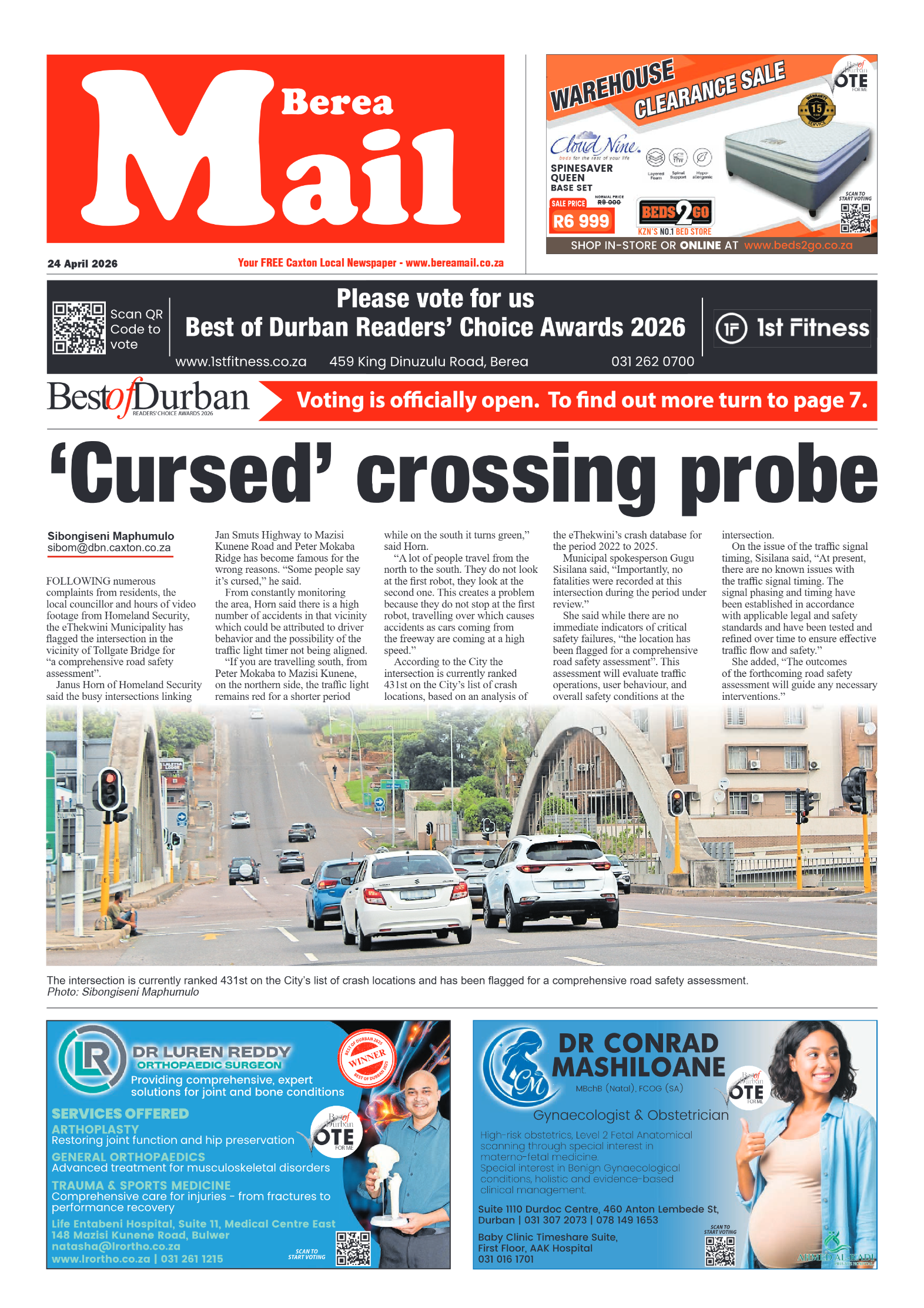 Berea Mail 24 April 2026 page 1