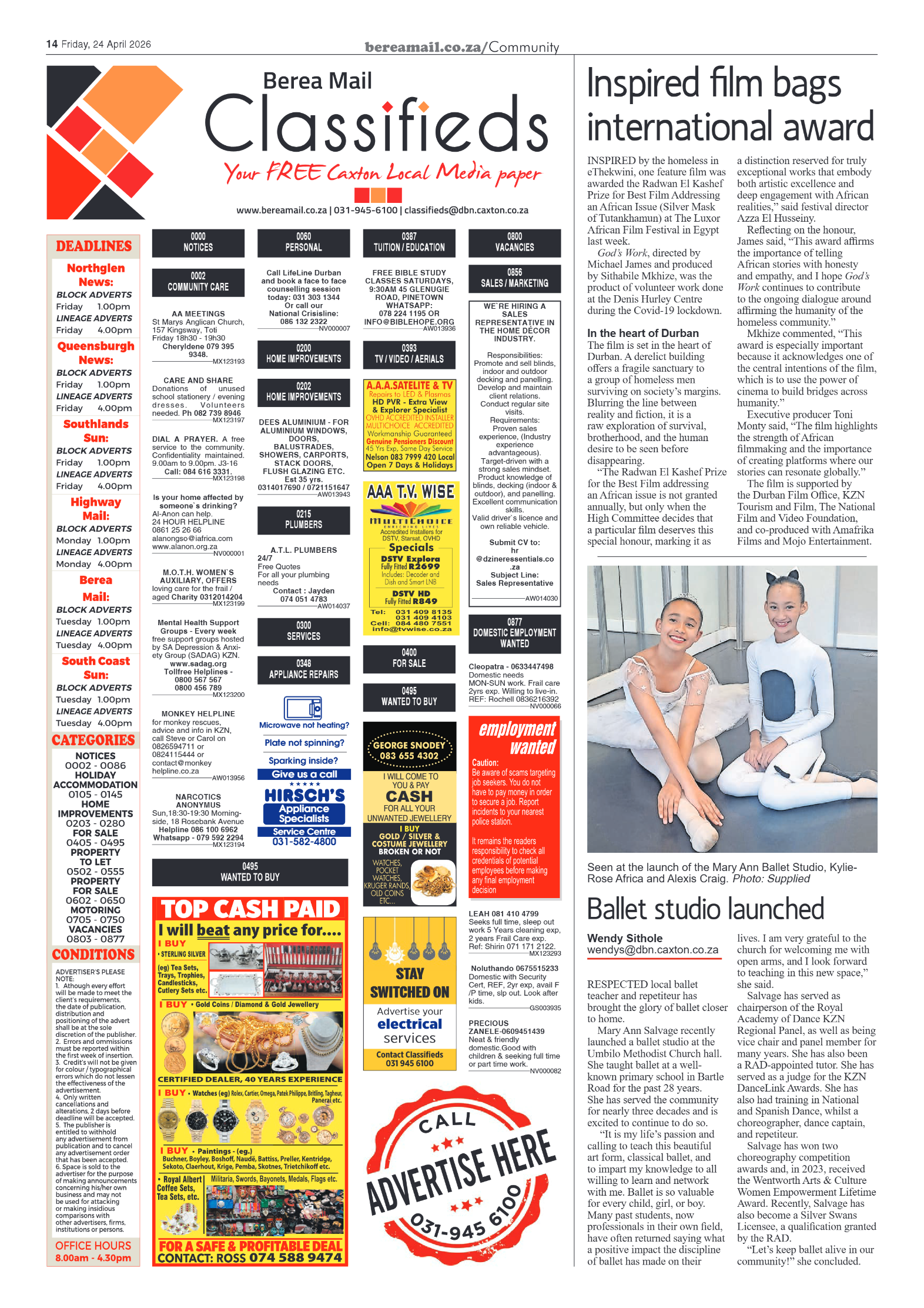 Berea Mail 24 April 2026 page 14