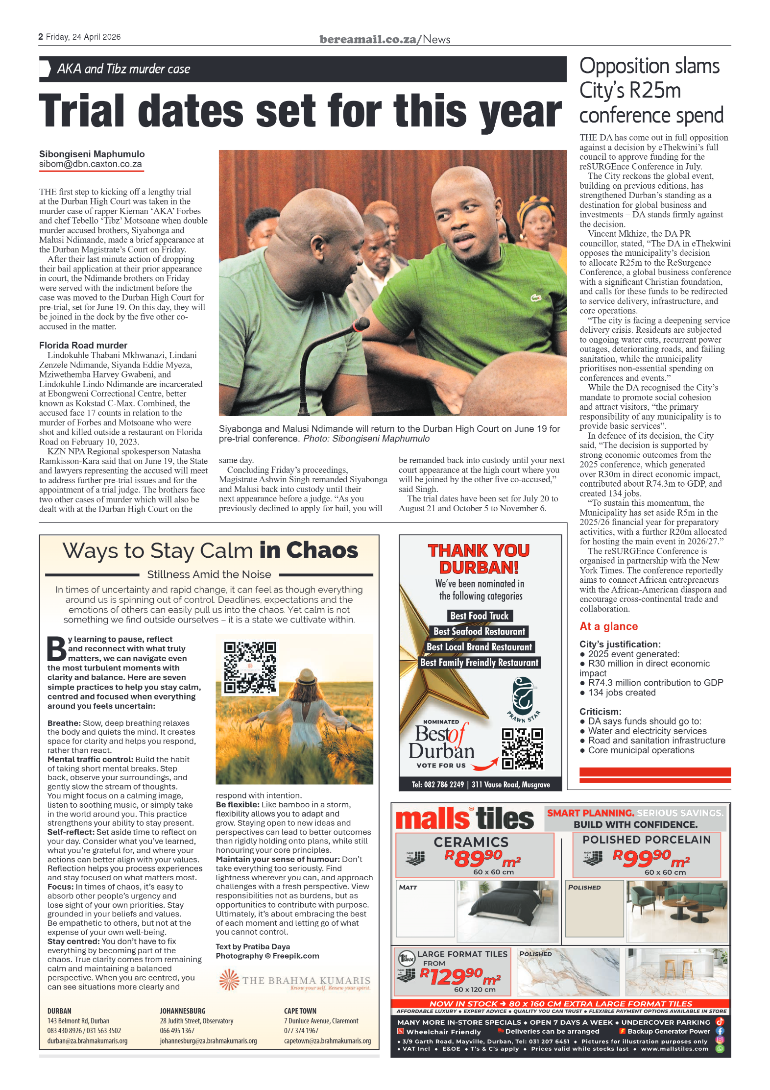 Berea Mail 24 April 2026 page 2